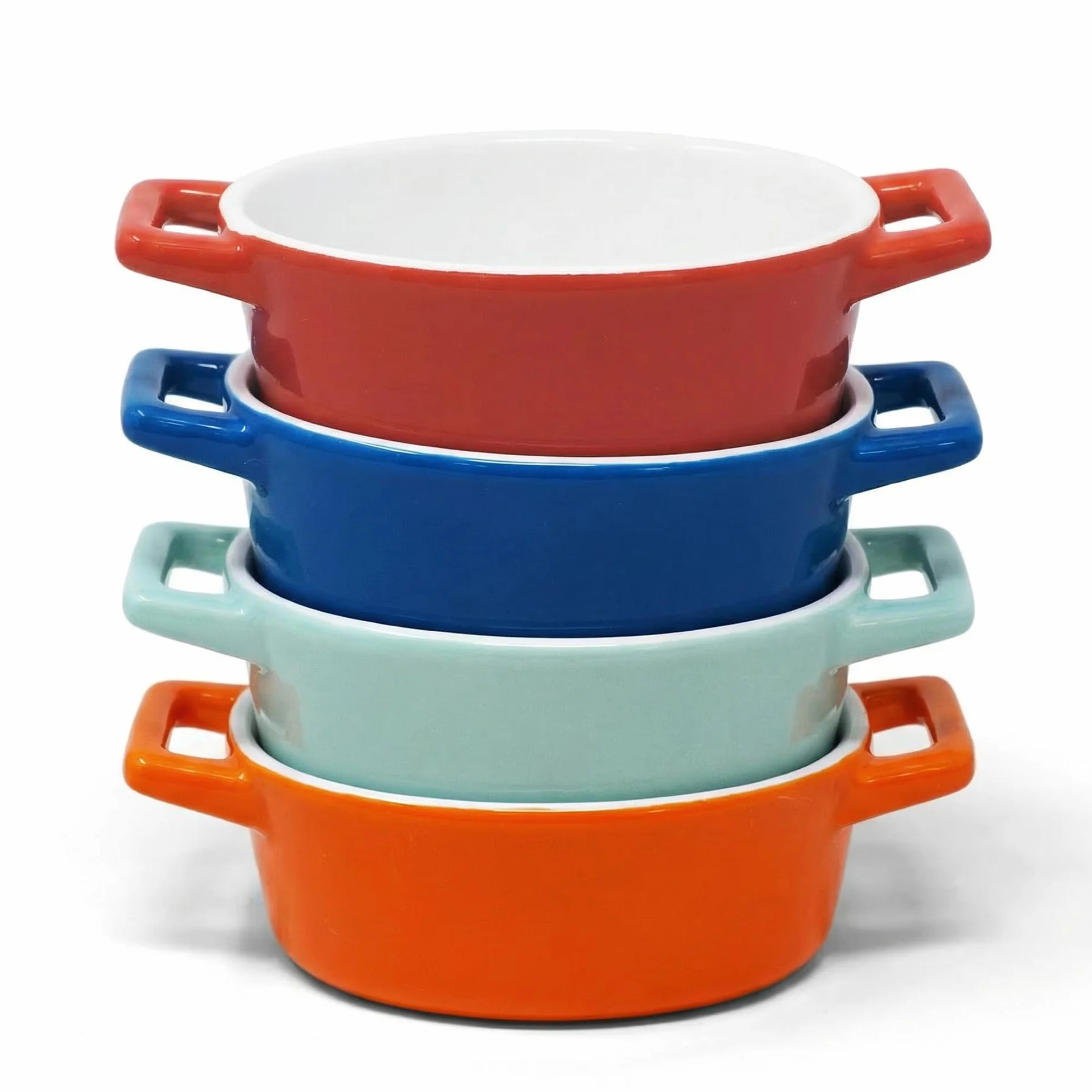 Joeji's Kitchen Zestaw 4 naczyń ceramicznych - idealnych do gotowania zapiekanek lasagne i terrine w kamionce - małe indywidualne naczynie do piekarnika