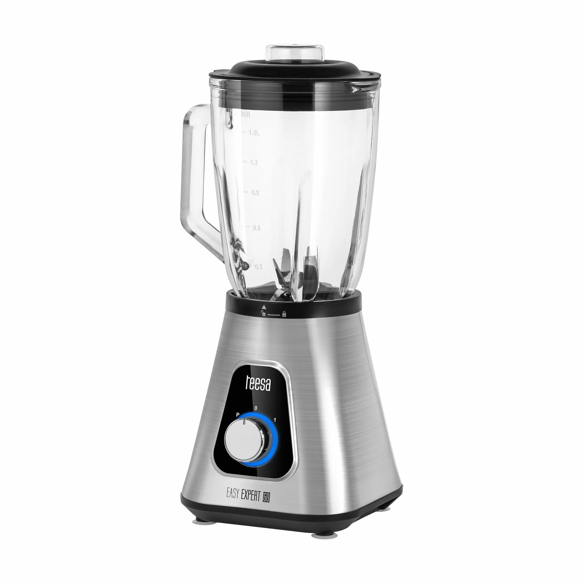Teesa Blender Kielichowy Easy EXPERT GO Moc 1300 W Szklany Kielich o Pojemności 1,5 L Kruszy Lód TSA3549