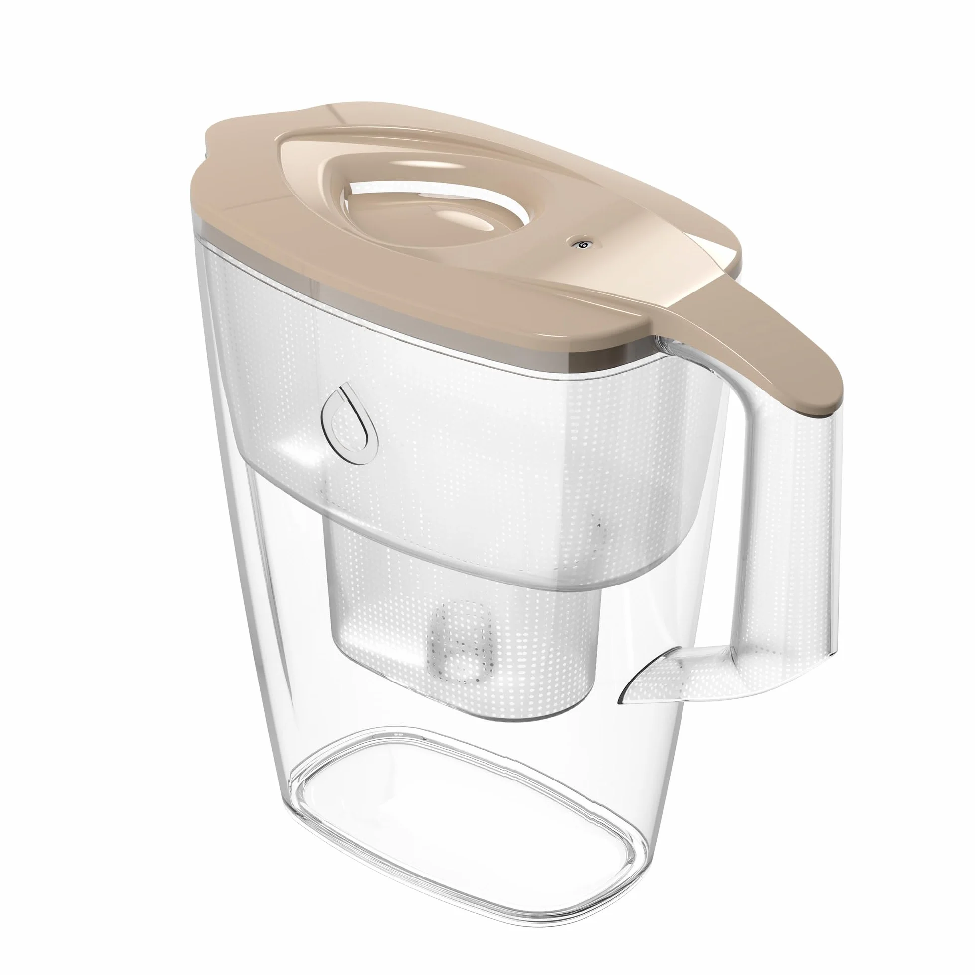 DAFI Dzbanek filtrujący MILA cappuciono 3 l z manualnym wskaźnikiem i filtrem Unimax - ergonomiczny, nowoczesny design, BPA free, do przygotowywania napojów, posiłków i codziennego nawadniania