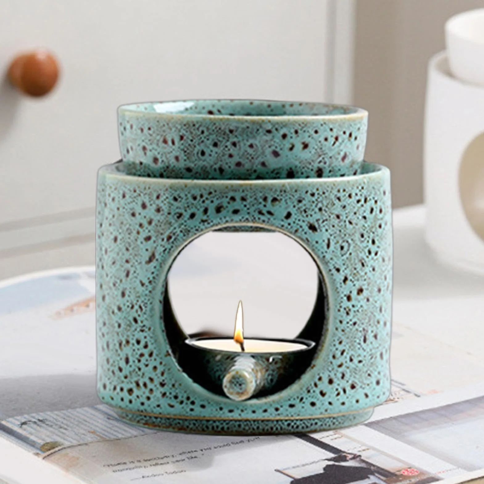 Ceramiczny podgrzewacz do wosku wielokrotnego użytku, świecznik dekoracyjny