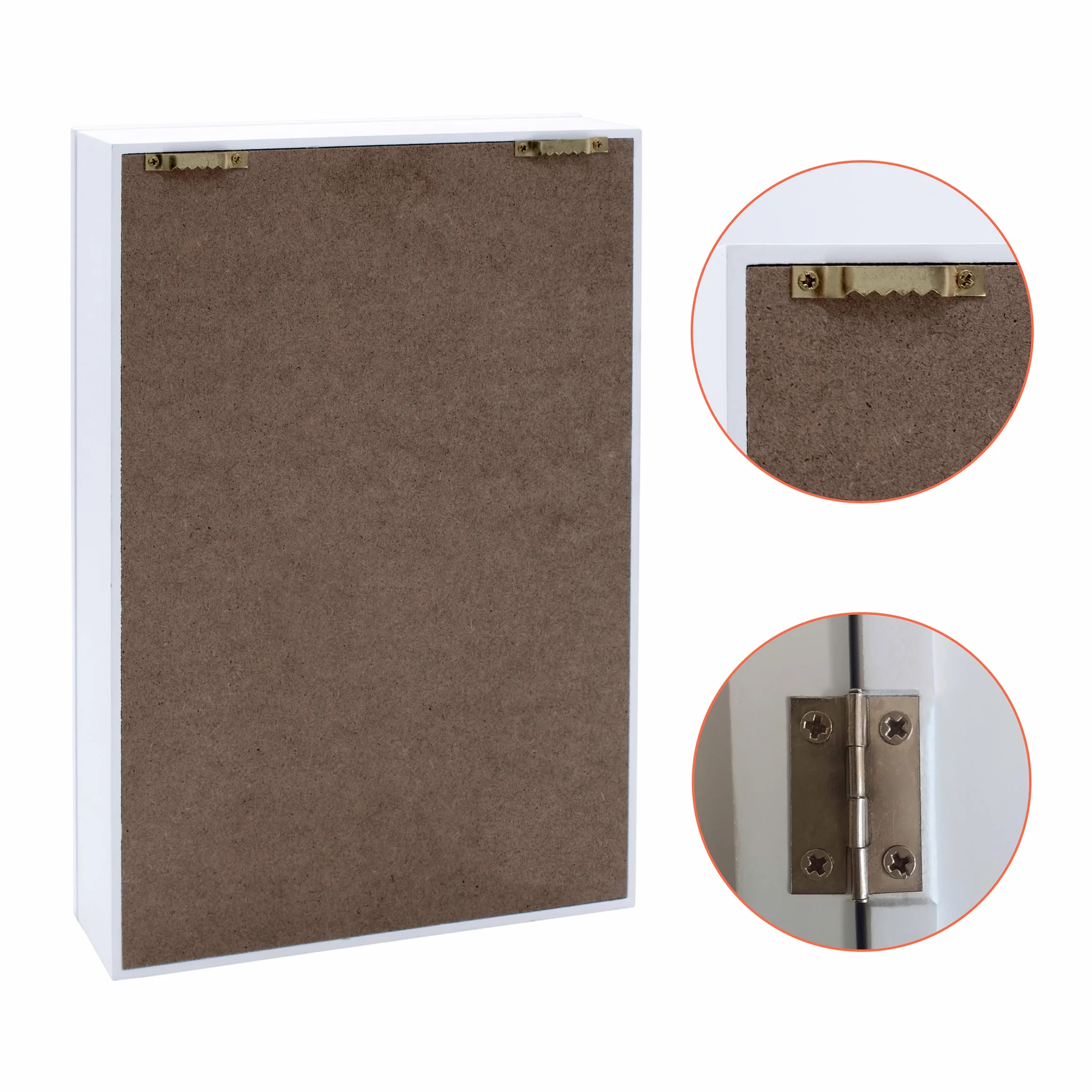 Spetebo Drewniana skrzynka na klucze biała z 6 haczykami – 32 x 22 cm – szafka na klucze do zawieszenia – skrzynka na klucze, schowek na klucze, styl dworkowy