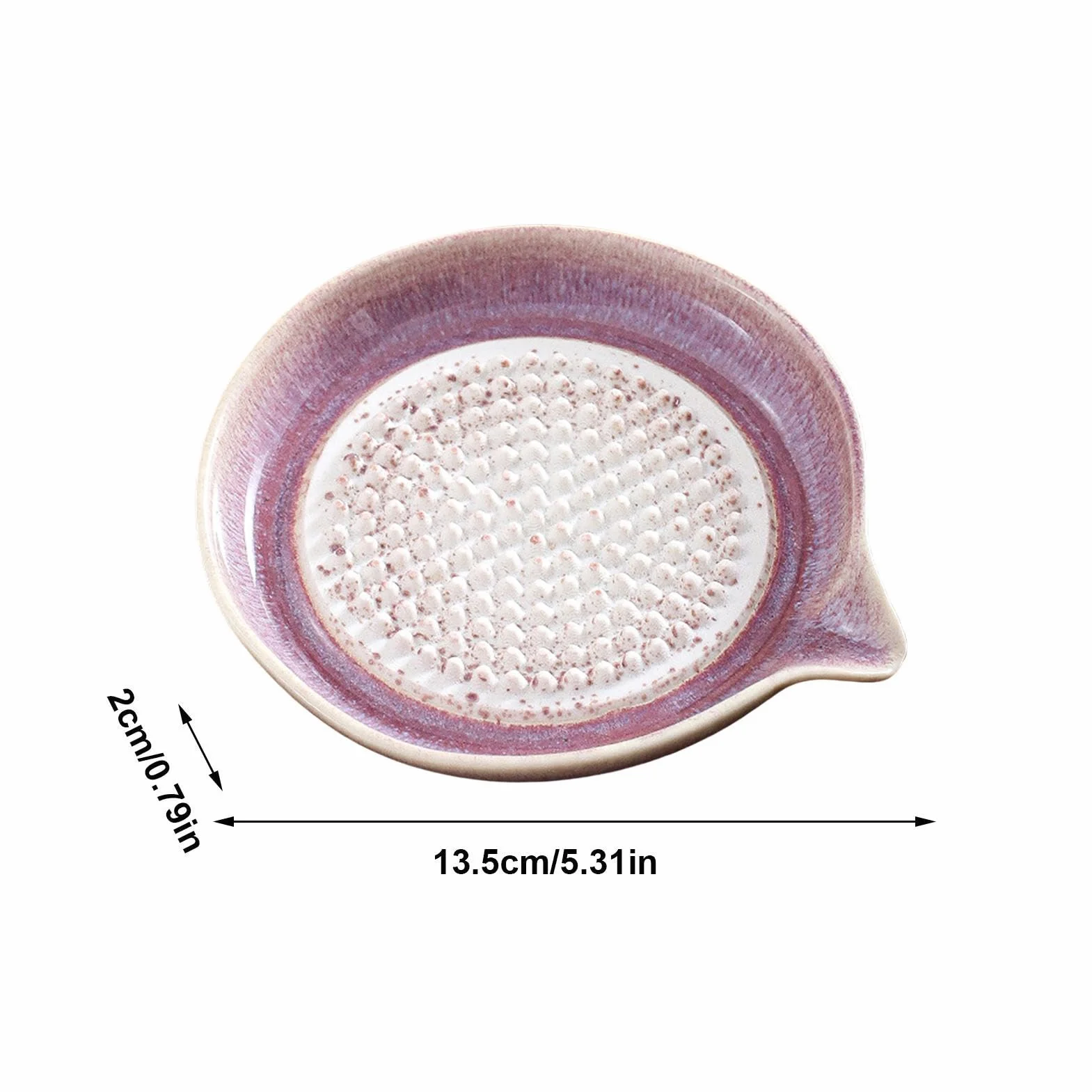 Ceramiczny talerz do tarcia czosnku - naczynie do mielenia przygotowywania potraw | Gradientowa powierzchnia glazury z teksturowanym wzorem zębów, uniwersalne narzędzie rozgniatania imbiru, cebu