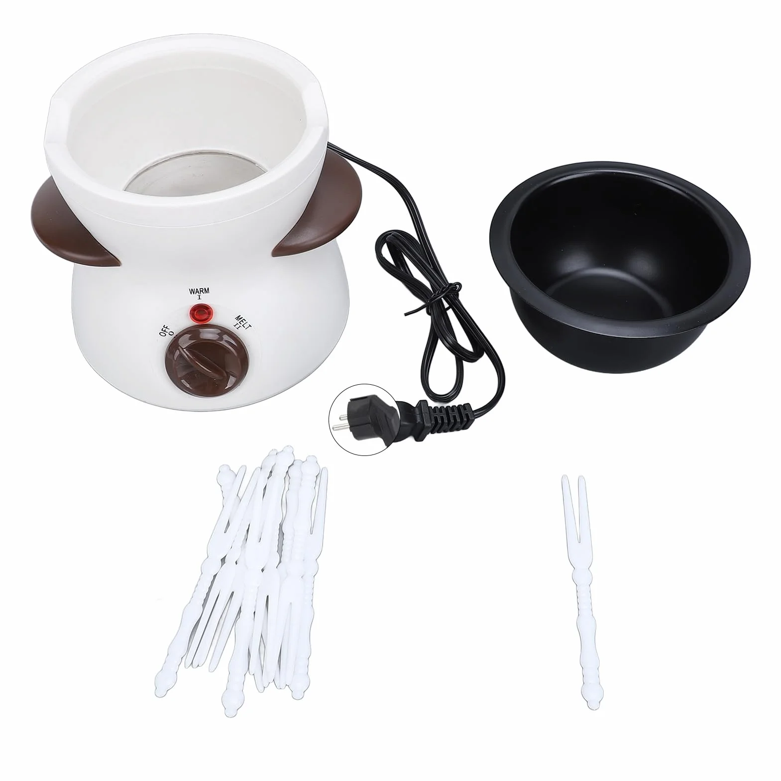 Zestaw Mini Elektrycznych Garnków do Fondue, Idealny do Topienia Czekolady, Sera i Zupy Mięsnej, Idealny na Imprezy, Wybór Prezentów na Różne Okazje (-3113240143612)