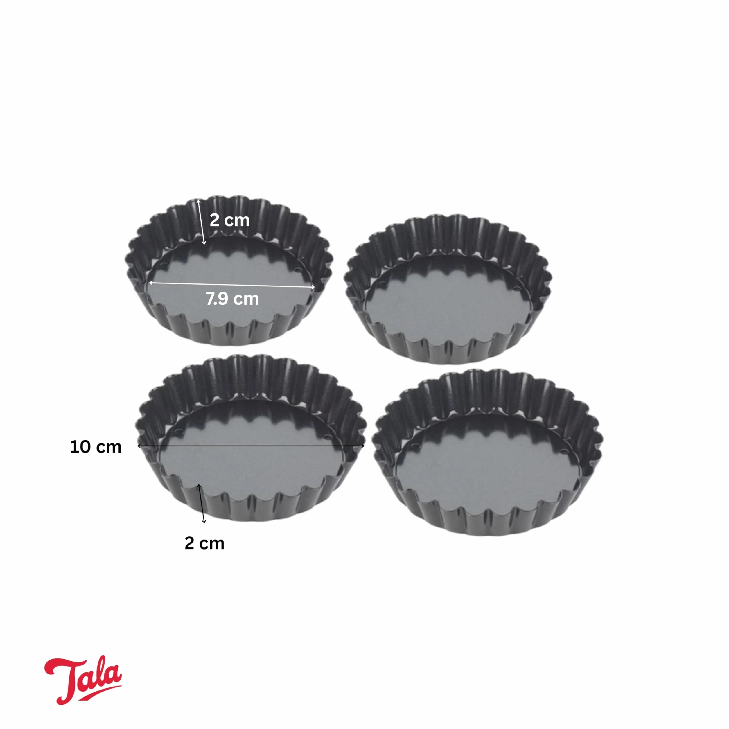 Tala Performance forma do tarty 10 cm stal węglowa powłoka nieprzywierająca Eclipse wyjmowane dno