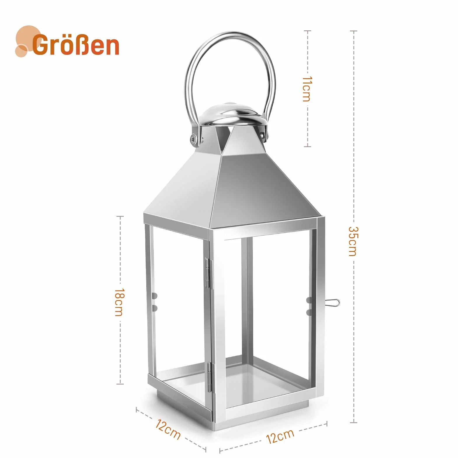 Latarnia metalowa retro 30 cm odporna na warunki atmosferyczne do ogrodu