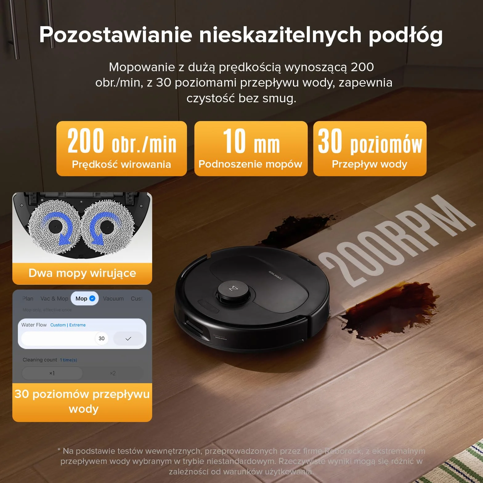roborock QV 35A Set robot odkurzający, 8000Pa HyperForce, wielofunkcyjna stacja, mop obrotowy 200 obr./min i podnośnik 10 mm, zapobieganie splątaniu, unikanie przeszkód, mapowanie