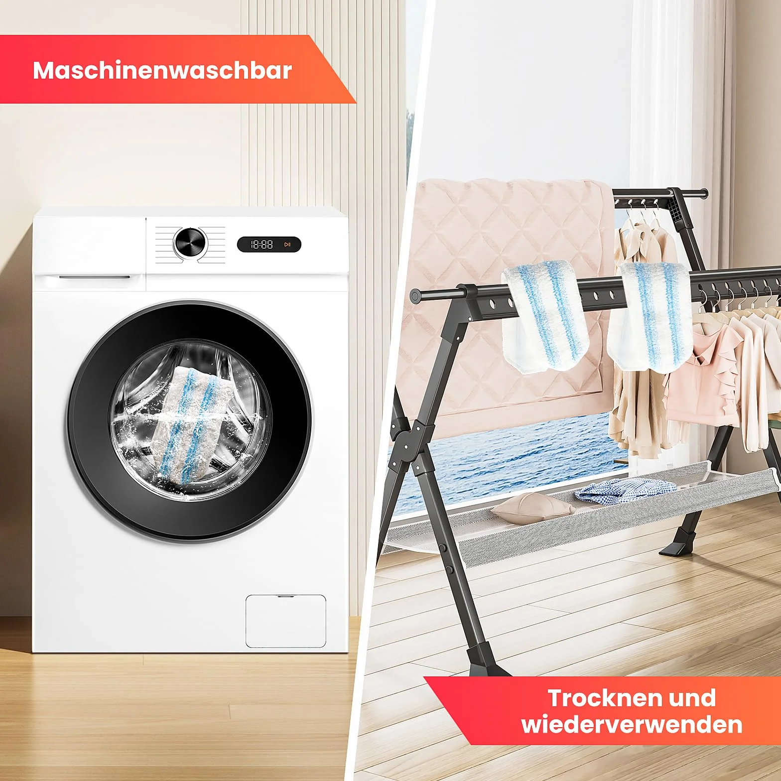 8 sztuk zapasowych pokrowców do wycieraczek Vileda H2PrO, podkładki z mikrofibry, zamiennik do płaskich podkładek O-Cedar H2prO, super siła czyszczenia, można prać w pralce i wielokrotnego użytku