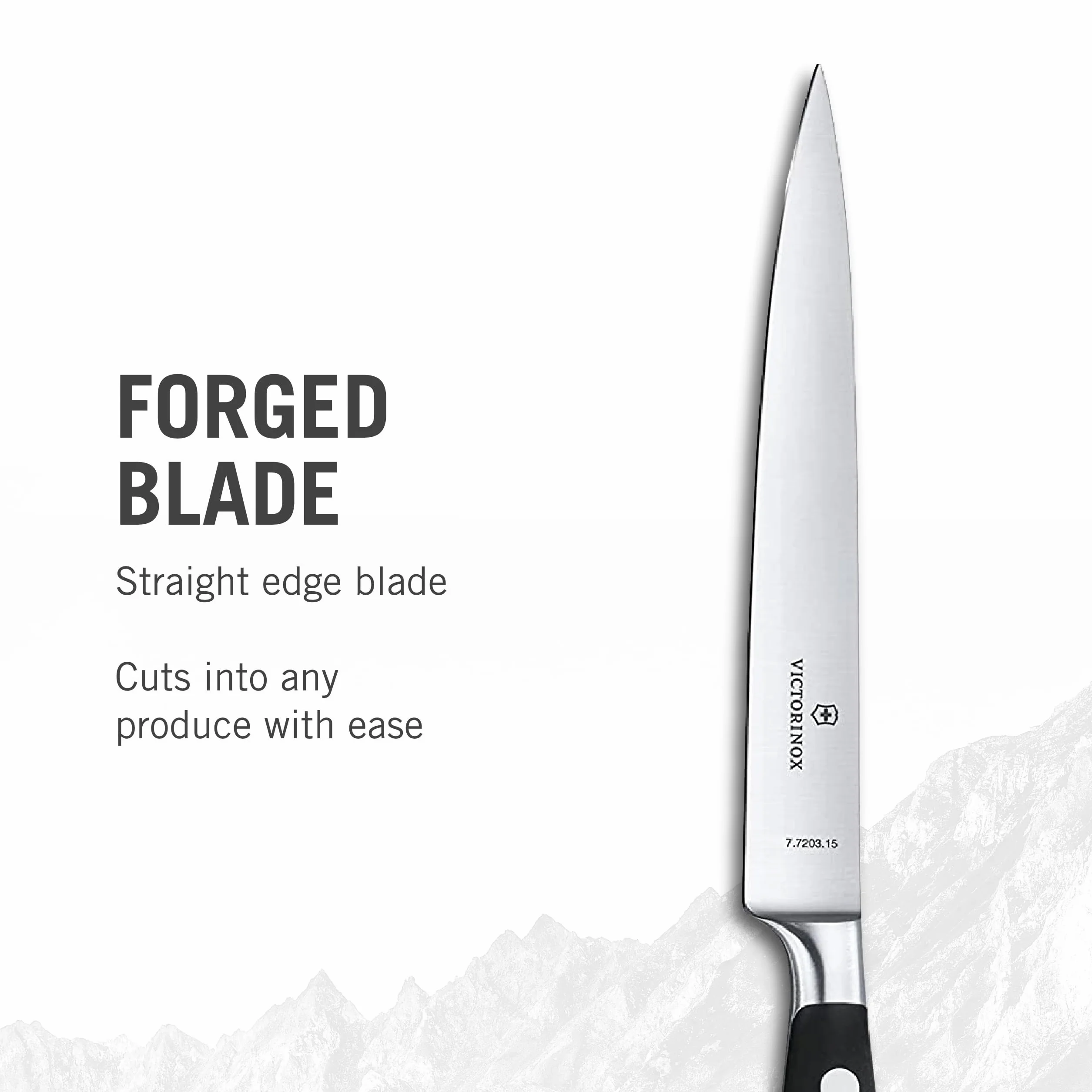 Victorinox, 7.7203.15G, Grand Maître, Tranchiermesser, Extra scharfe Klinge, mit geradem Schliff, robuster Kunststoff-Griff, Schwarz, Spülmaschinengeeignet
