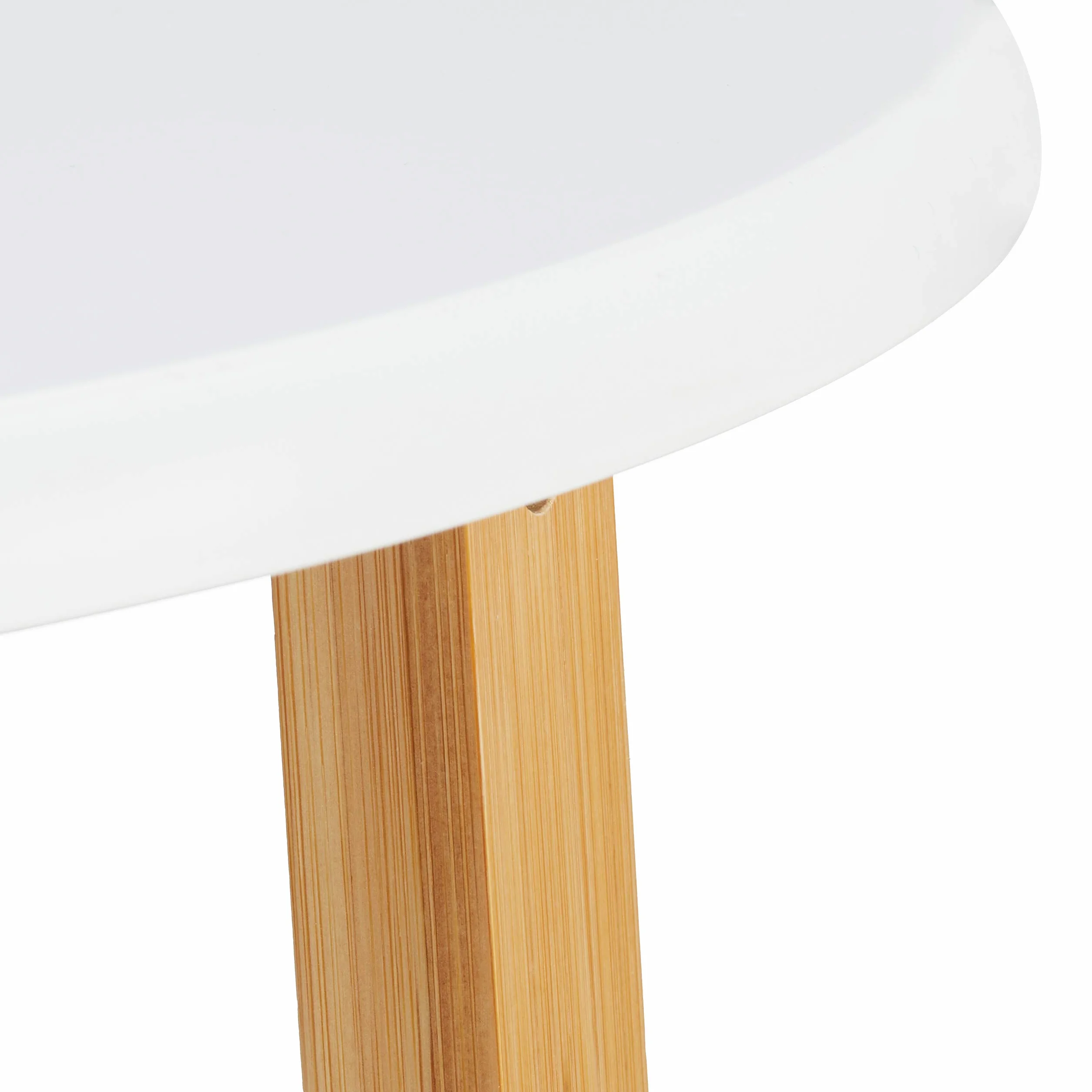Zestaw 2 stolików bocznych Relaxdays, okrągłe stoliki o wysokości 48,5 i 60,5 cm, nowoczesny design, stolik do salonu, naturalny/biały