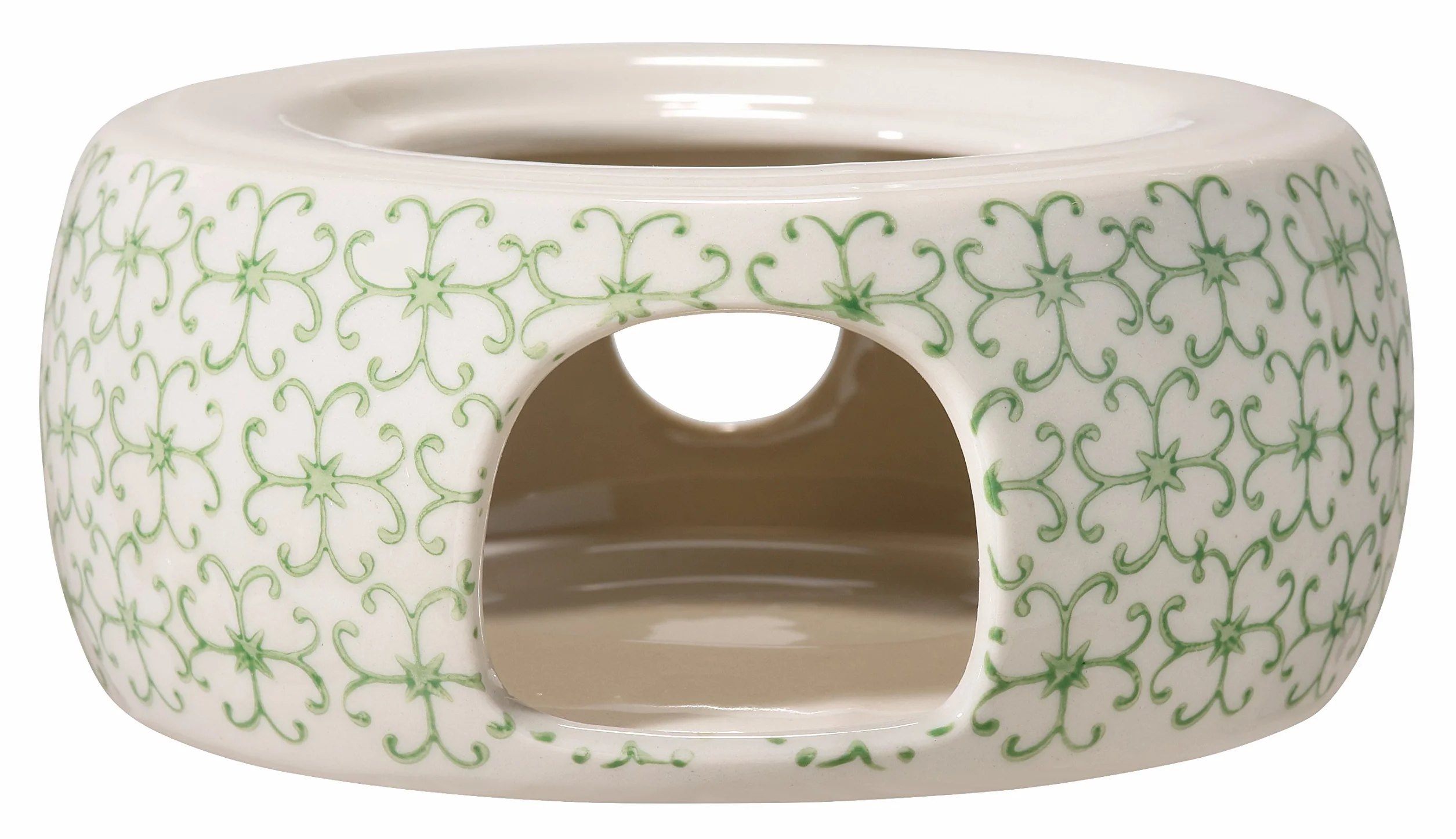 Bloomingville Ceramiczny podgrzewacz do czajnika Emma - kolorowy podgrzewacz do garnka, rozmiar ø 14,5 cm, śr. 7,75'', wys. 2,5'', kamionka, zielona