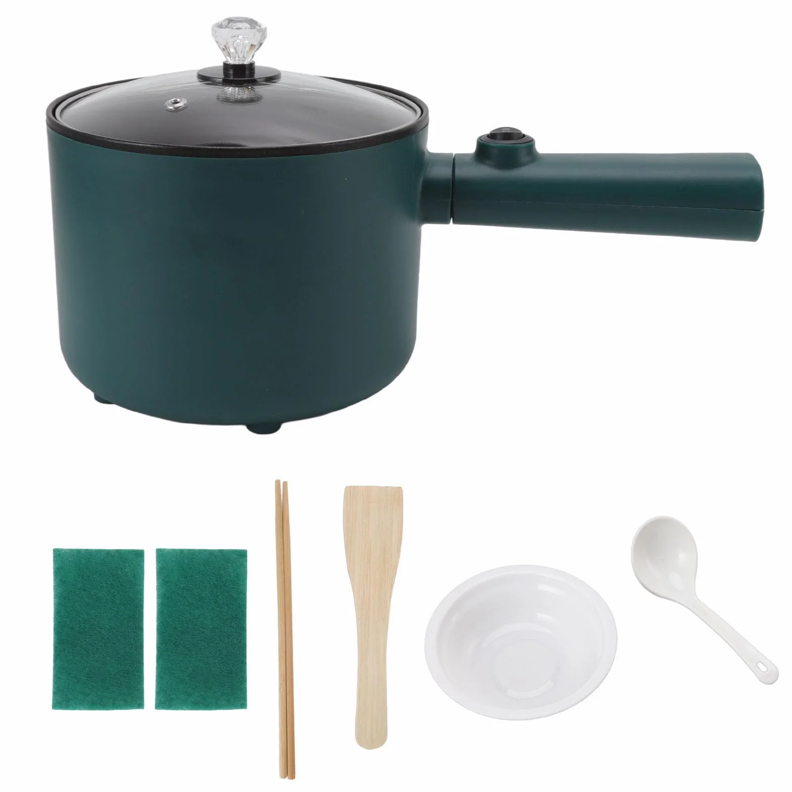 Elektryczny Garnek do Gotowania 1.8L Nonstick Food Grade 2 Tryb Temperatury 6 Funkcji DłUgi Uchwyt Kuchenka Elektryczna do Gotowania w Domu