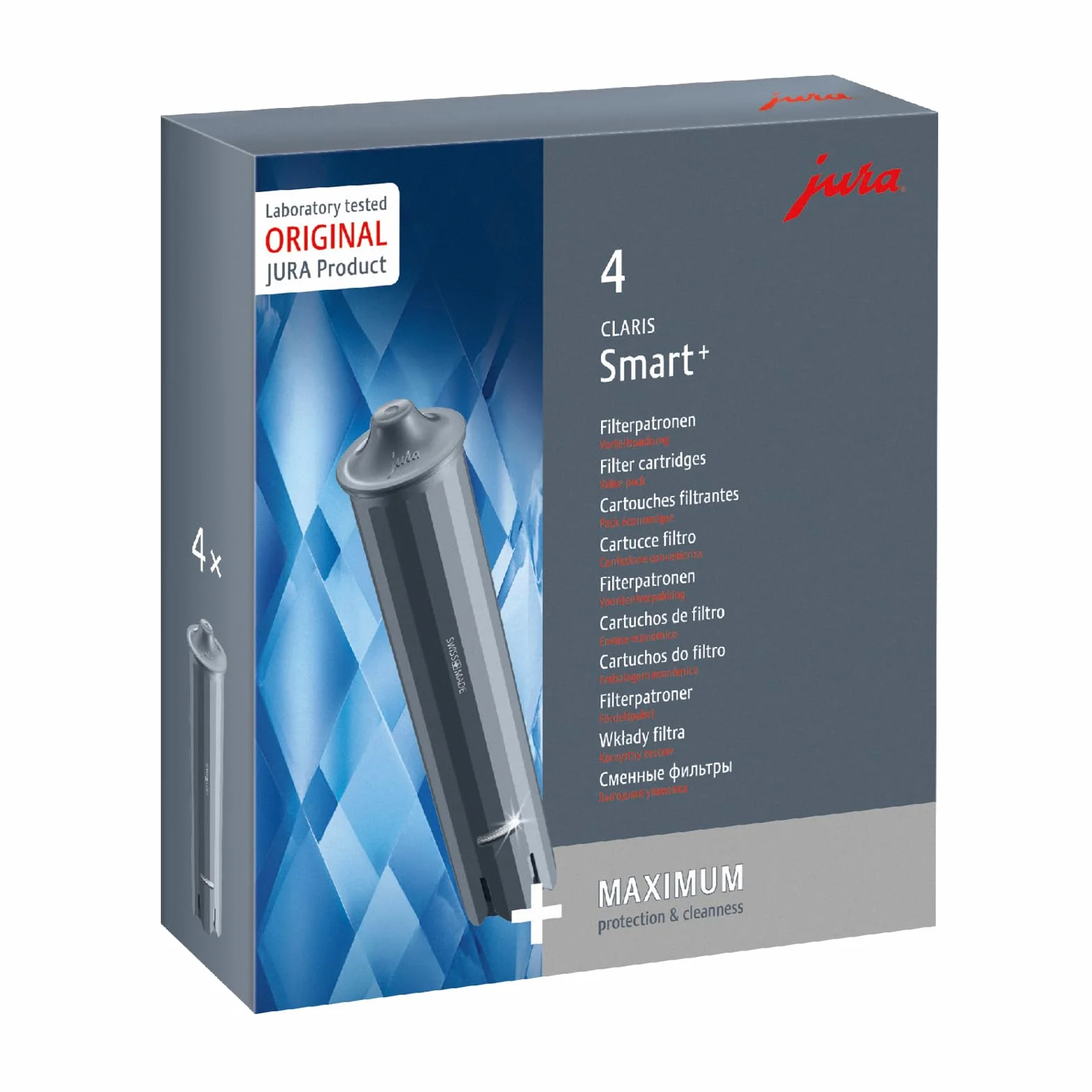 Jura Claris Smart+ Wkład Filtrujący, Czarny, 4 sztuki