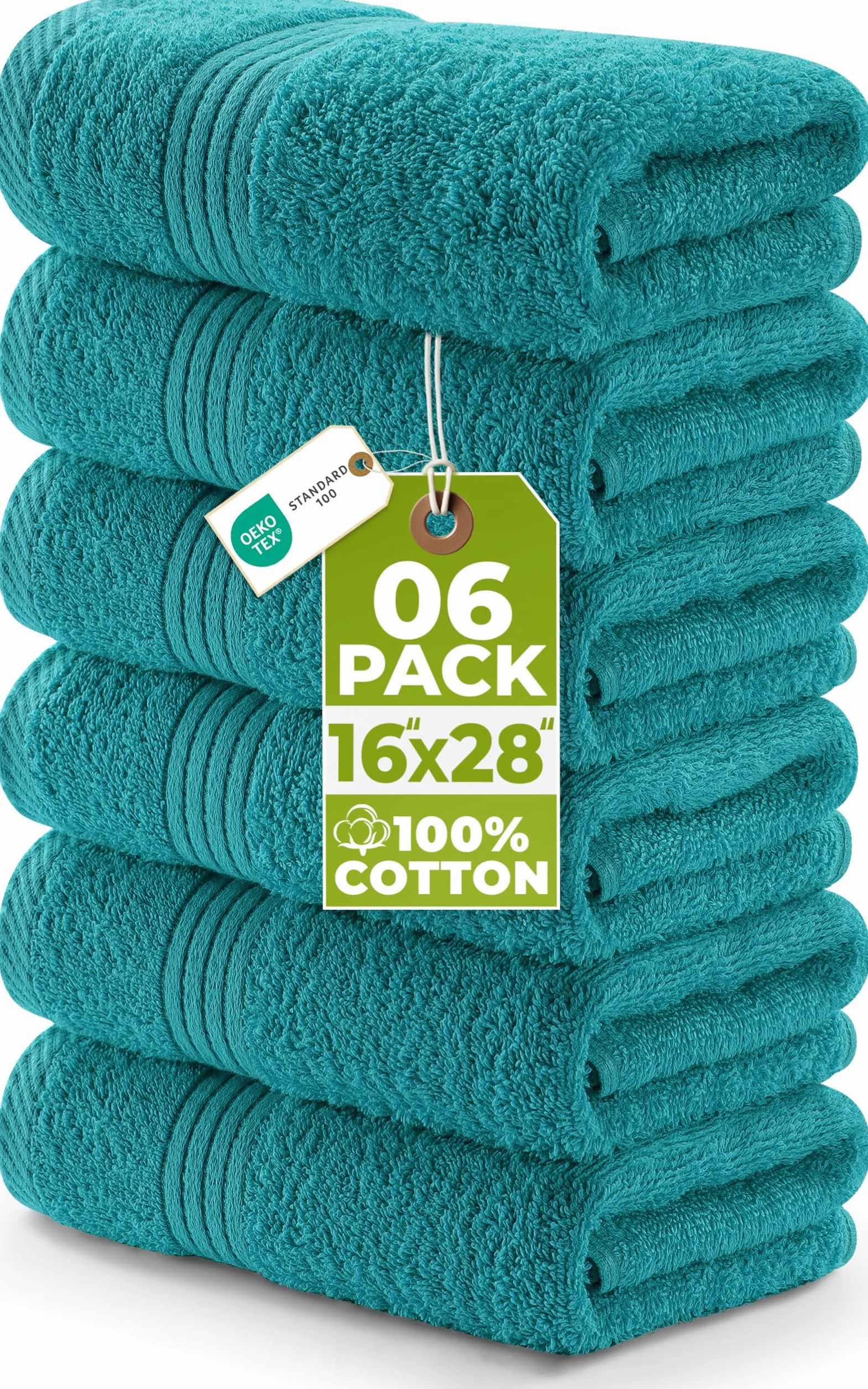 Utopia Towels - ręczniki do rąk - 100% bawełny Ring Spun, bardzo miękkie i wyjątkowo chłonne bardzo duże, grube 41 x 71 cm ręczniki hotelowe, dla gości i spa opakowanie 6 szt. (turkus)