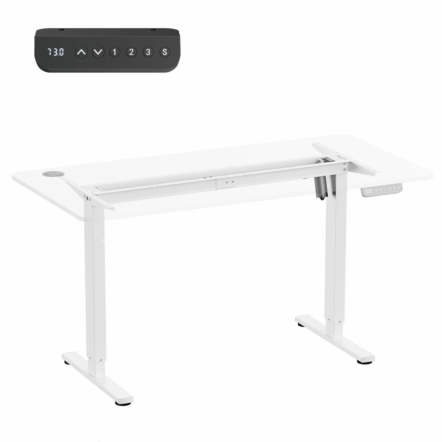 Stelaż biurka z elektryczną regulacją wysokości, maks. wysokość 1160 mm, maks. 80 kg, bez blatu do pracy stojącej i siedzącej, białe, ER-400 W