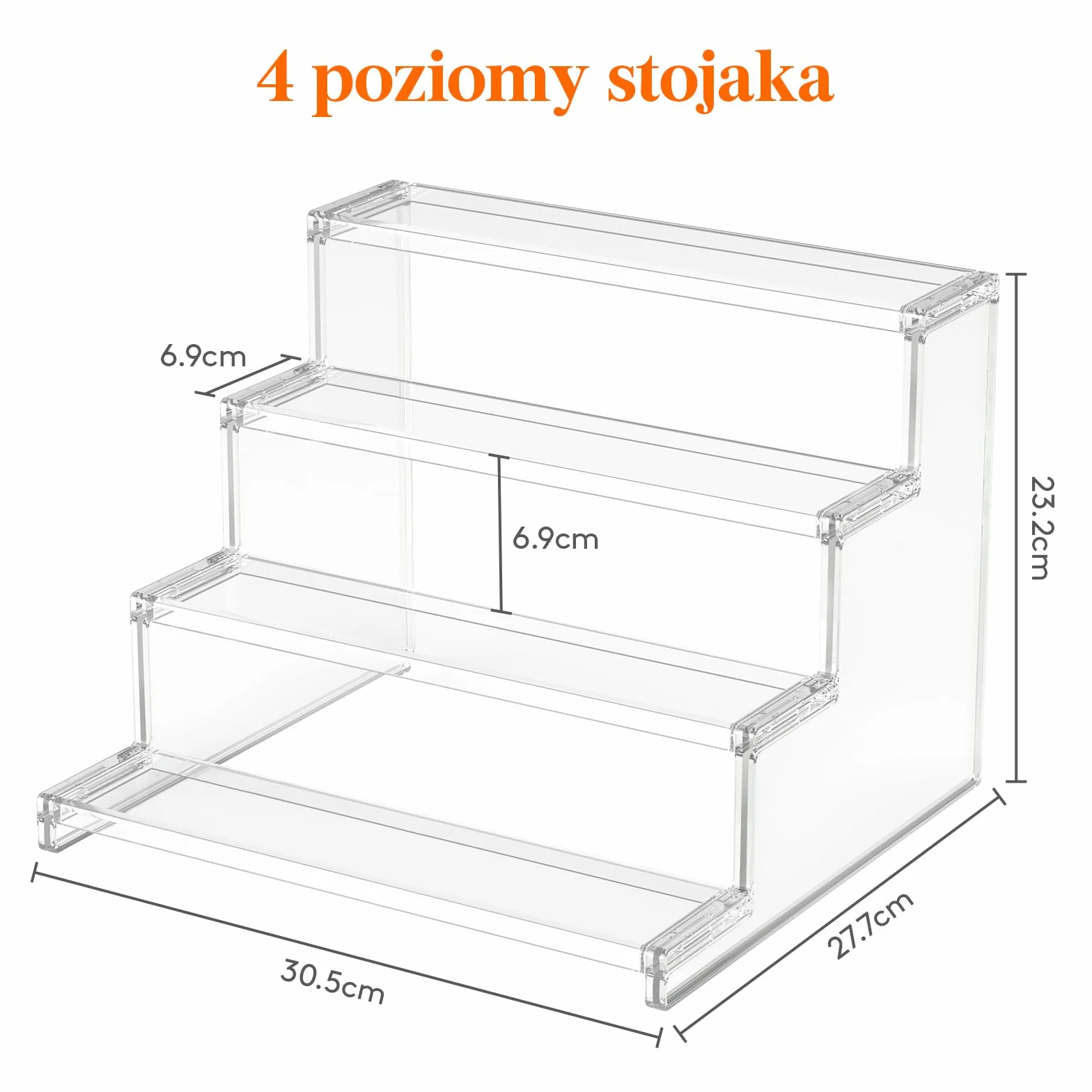 Lifewit 4-poziomowy przezroczysty stojak na babeczki, półka ekspozycyjna na babeczki, desery, figurki, stojak na stojaki na święta, urodziny, dekoracje ślubne, 1-pak, 30,5 m