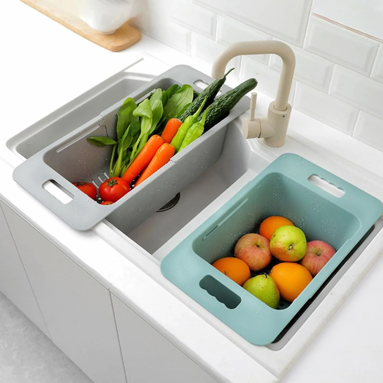 Kosz do Zamrażarki Skrzyniowej, Wysuwany Organizer do Zamrażarki, Regulowany Organizer z Uchwytem o Długości 40–52 Cm, ładowność 15–25 Kg, Kosz do Przechowywania Zamrażarki do