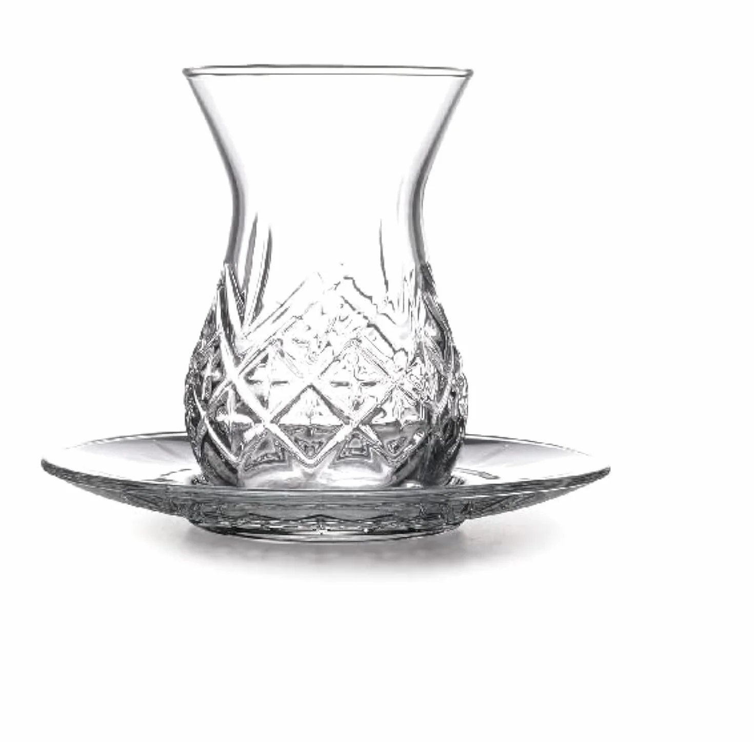 Pasabahçe Timeless 12-częściowy serwis do herbaty dla 6 osób, pojemność 132 ml, tureckie szklanki do herbaty ze spodkiem, zestaw Cay Bardagi, turecka herbata, Cay Bardagi SETI, turecka herbata, szkło