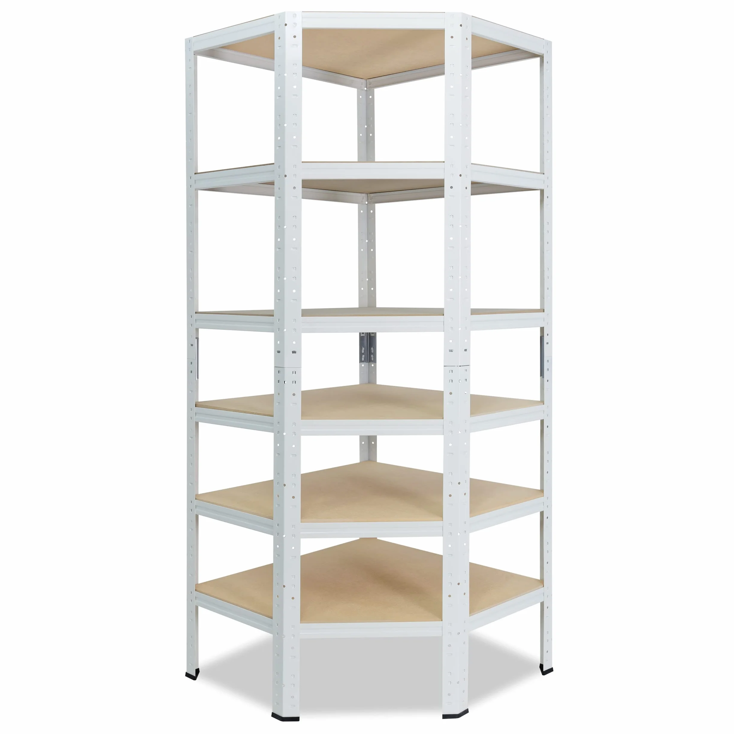 shelfplaza HOME 200x60x30 cm regał narożny do dużych obciążeń. w kolorze biały z 6 półkami i udźwigiem 145 kg na półkę