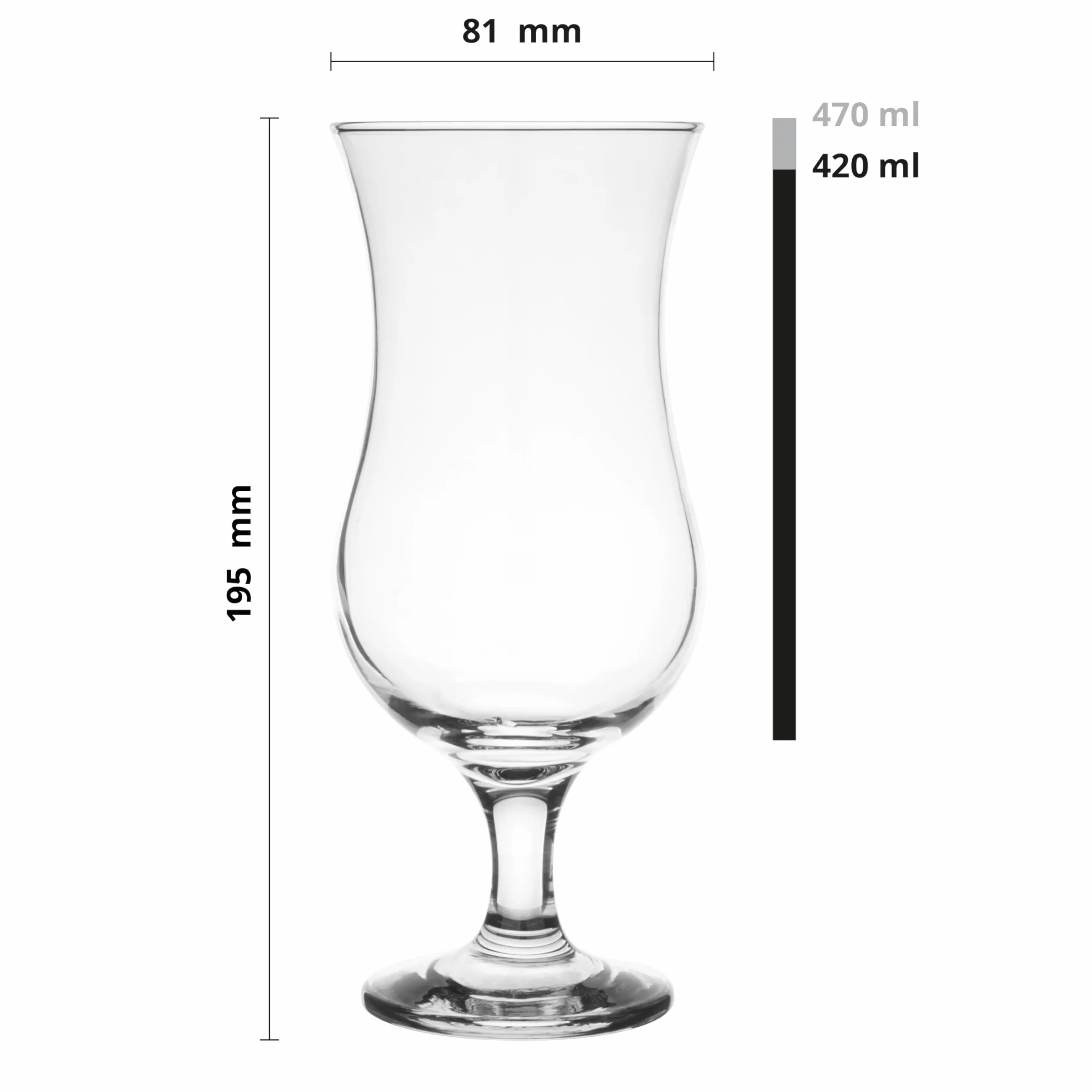 Glasmark KROSNO, Zestaw 6 Szt. Kieliszków do Koktajli i Drinków, 420ml, Pina Colada, Long Drinki, Milkshake, Szkło Wysoki Połysk