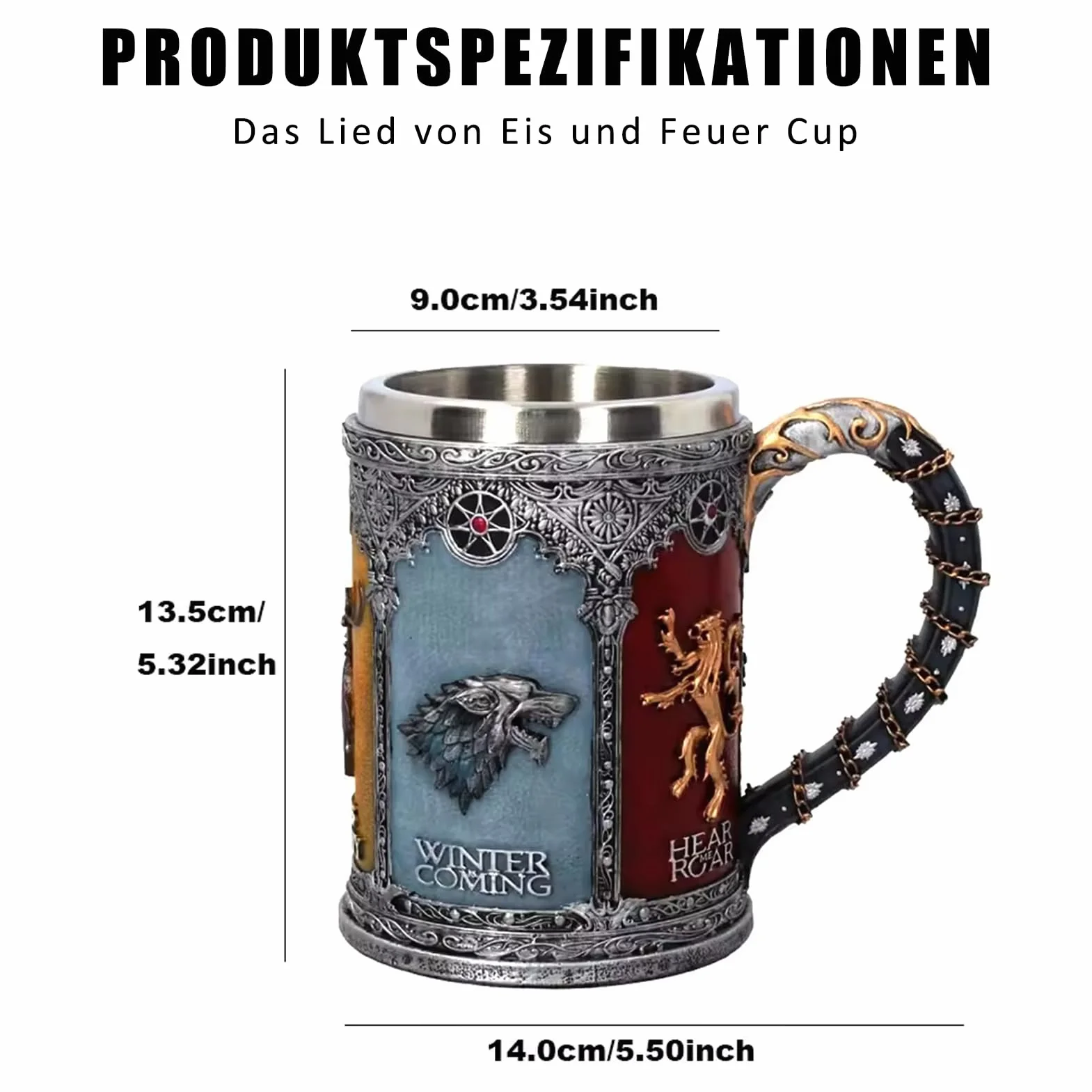 Kubek do piwa, kufel do piwa ze stali nierdzewnej, kubek do piwa do kawy 3D o pojemności 600 ml, długość 15 cm, naczynia do picia w kształcie wiadra z uchwytem,do gorących napojów, kawy.
