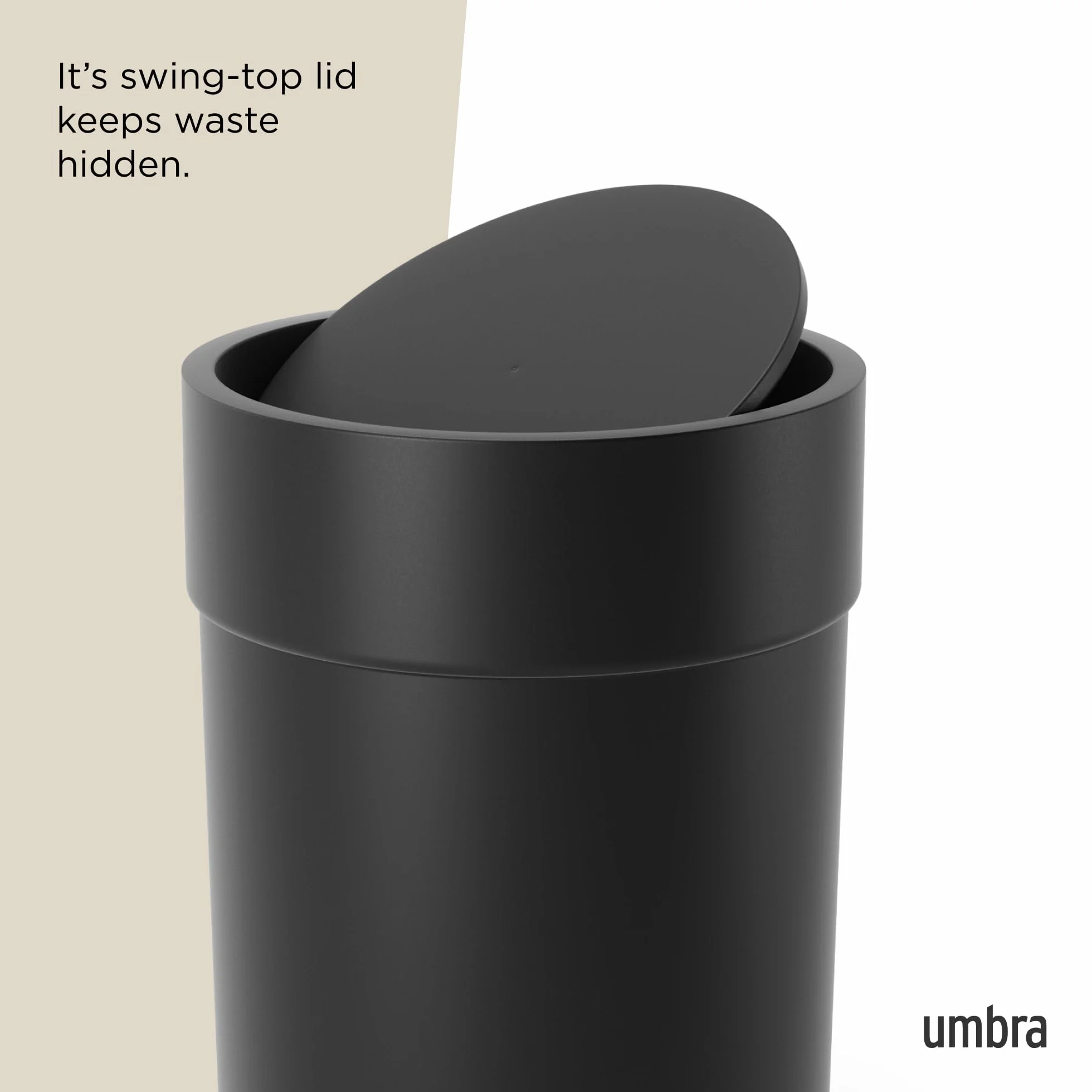 Umbra Touch Bath Collection Kosz na Śmieci, Czarny, 6 l