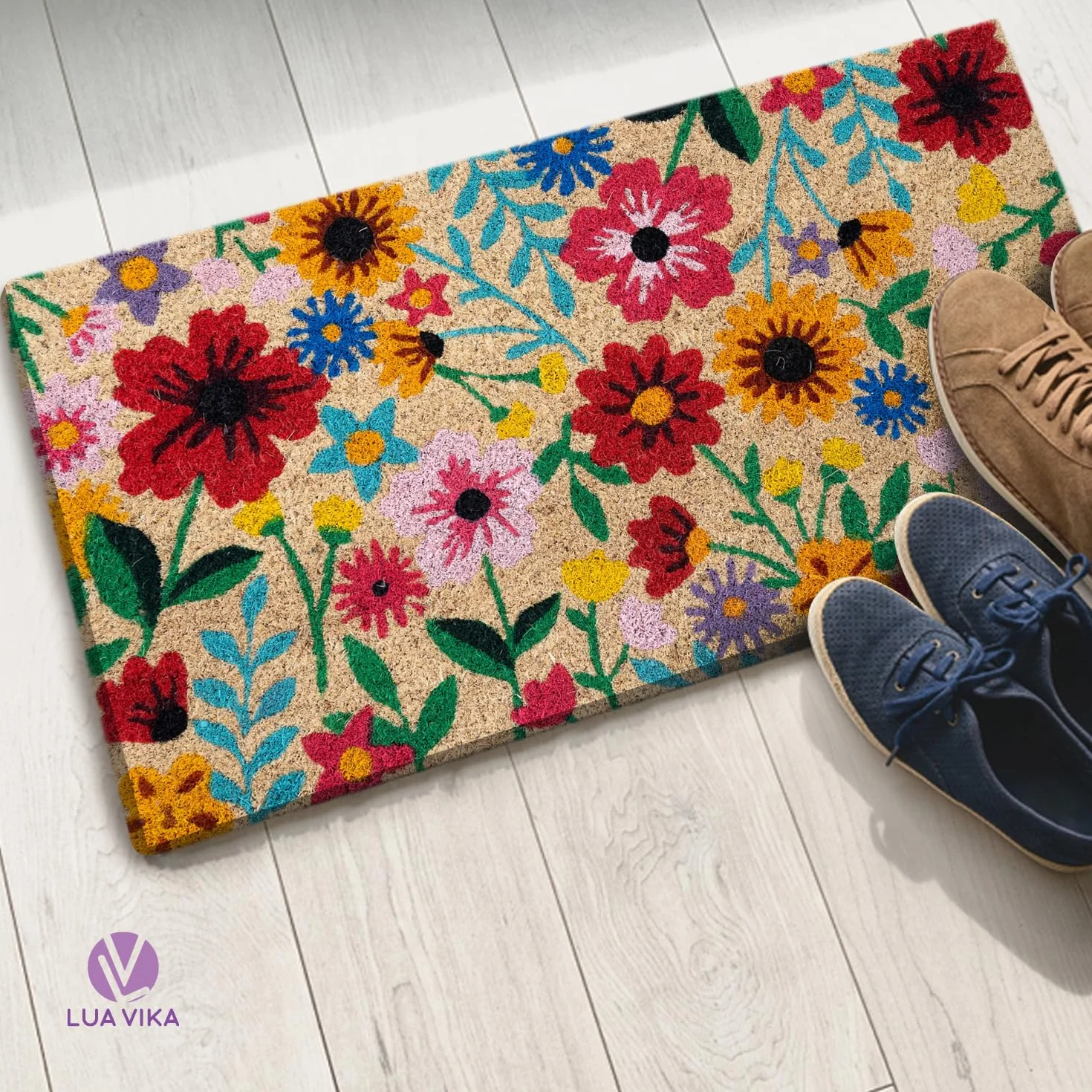 Wycieraczka wejściowa do domu Oryginał - Botaniczny - 40 x 70 cm - Dywan wejściowy do domu na zewnątrz i wewnątrz - Wycieraczka kokosowa - wytrzymała i antypoślizgowa