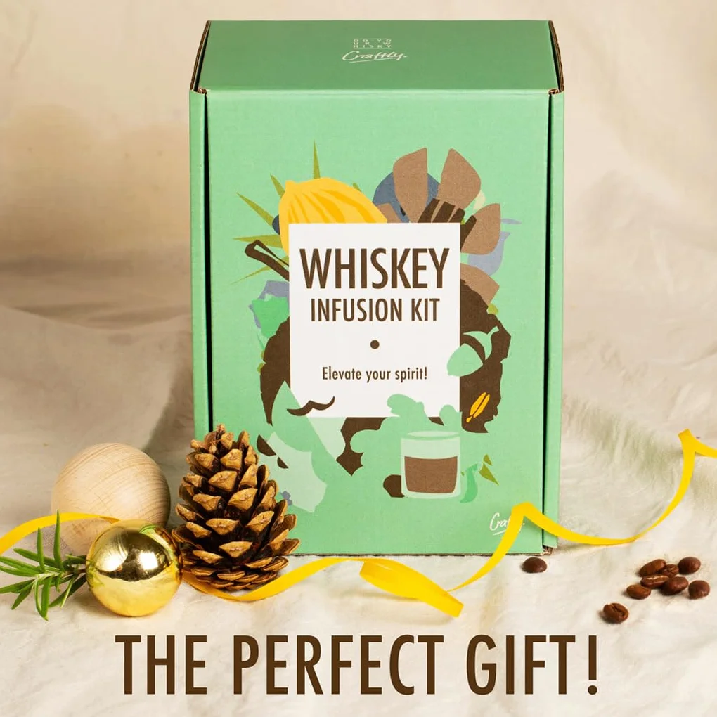 Zestaw do infuzji whiskey marki Craftly | Infuzje cytrusowe, pikantne, ziołowe do domowych koktajli | Zestaw DIY do alkoholu | Unikalny prezent na kawalerkę dla mężczyzn i kobiet dla niego i niej |