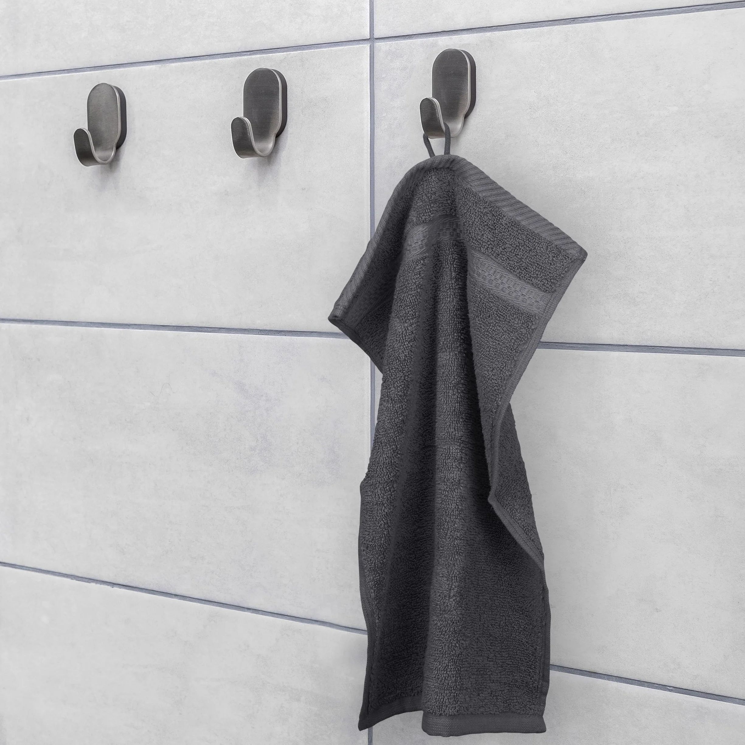 Utopia Towels - Zestaw 10 ręczników dla gości 30x50 cm z pętelką do zawieszania, małe ręczniki 100% bawełny, miękkie i chłonne (szary)