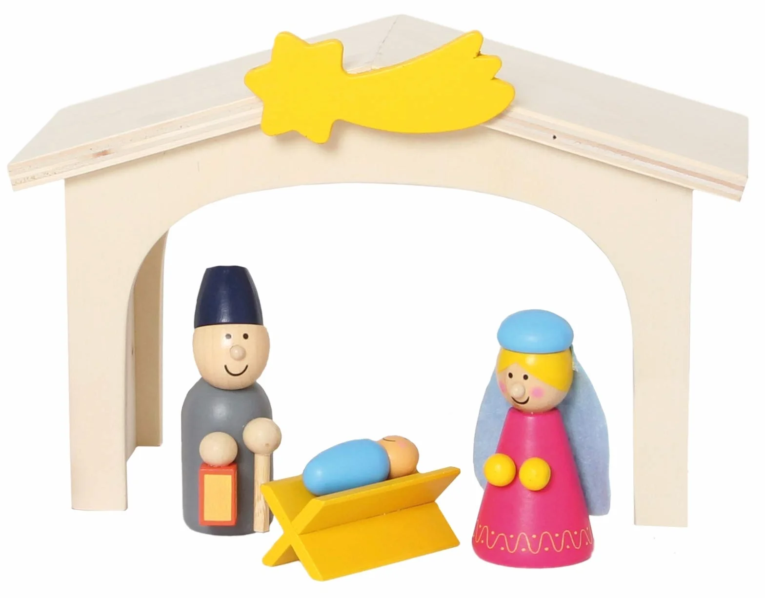 Small Foot Drewniane zabawki Premium szopka żłobek kompletny zestaw zaprojektowany dla dzieci w wieku od 3 lat (3945)