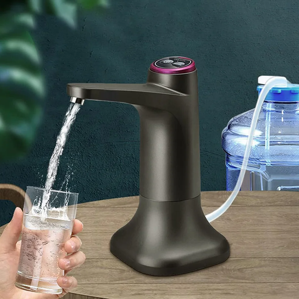 Eachbid Dozownik wody, podwójny, ładowany przez USB, do uniwersalnych butelek 2-5 l, czarny