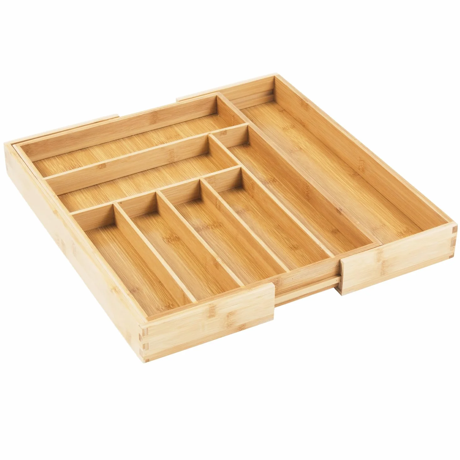 Rozsuwany bambusowy organizer na sztućce GreenBlue, 325-500x430x45mm, GB379