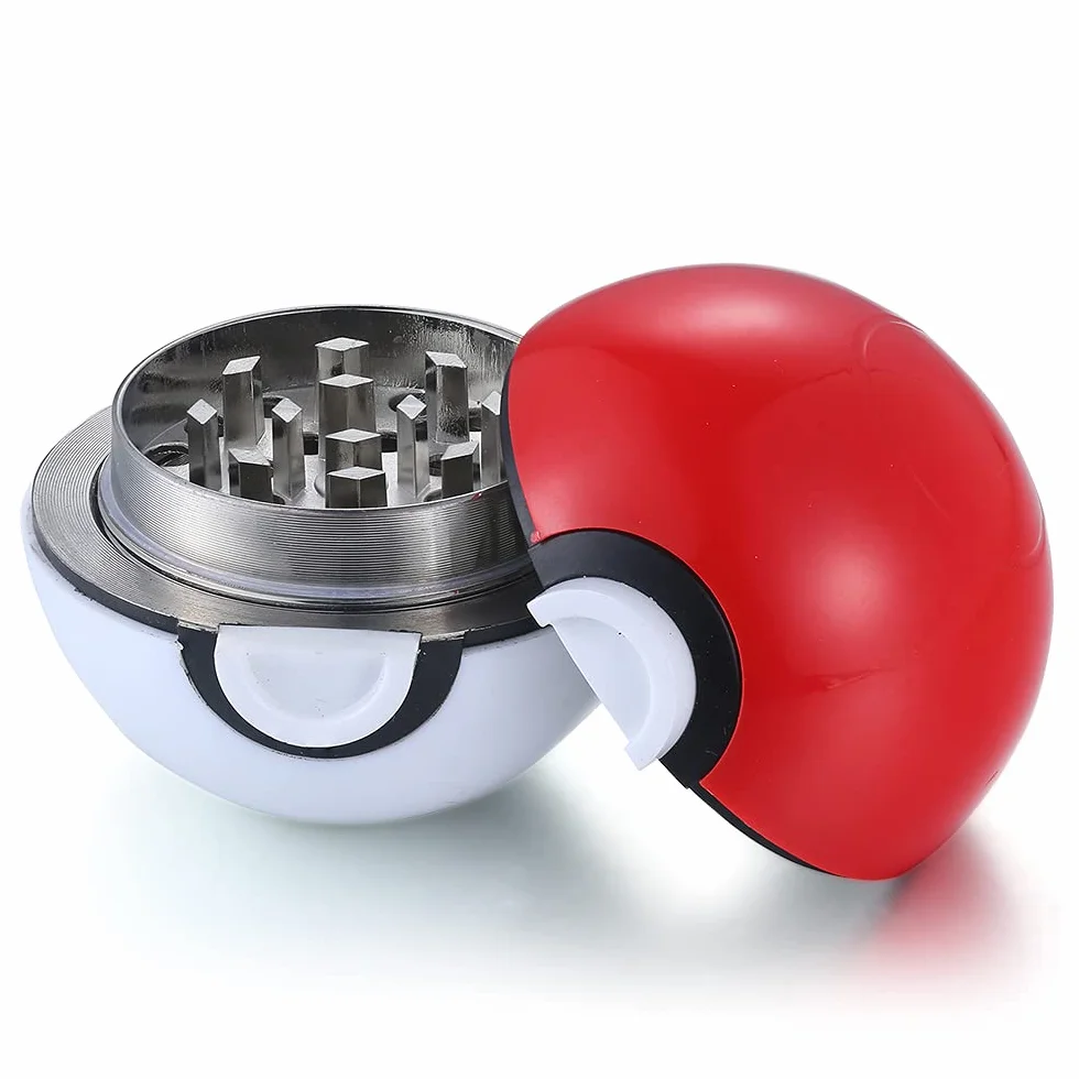 Poke Ball Herb Grinder,Spespo Spiece Milll,3 Parts 55 mm Portable Zinc Alloy Grinder