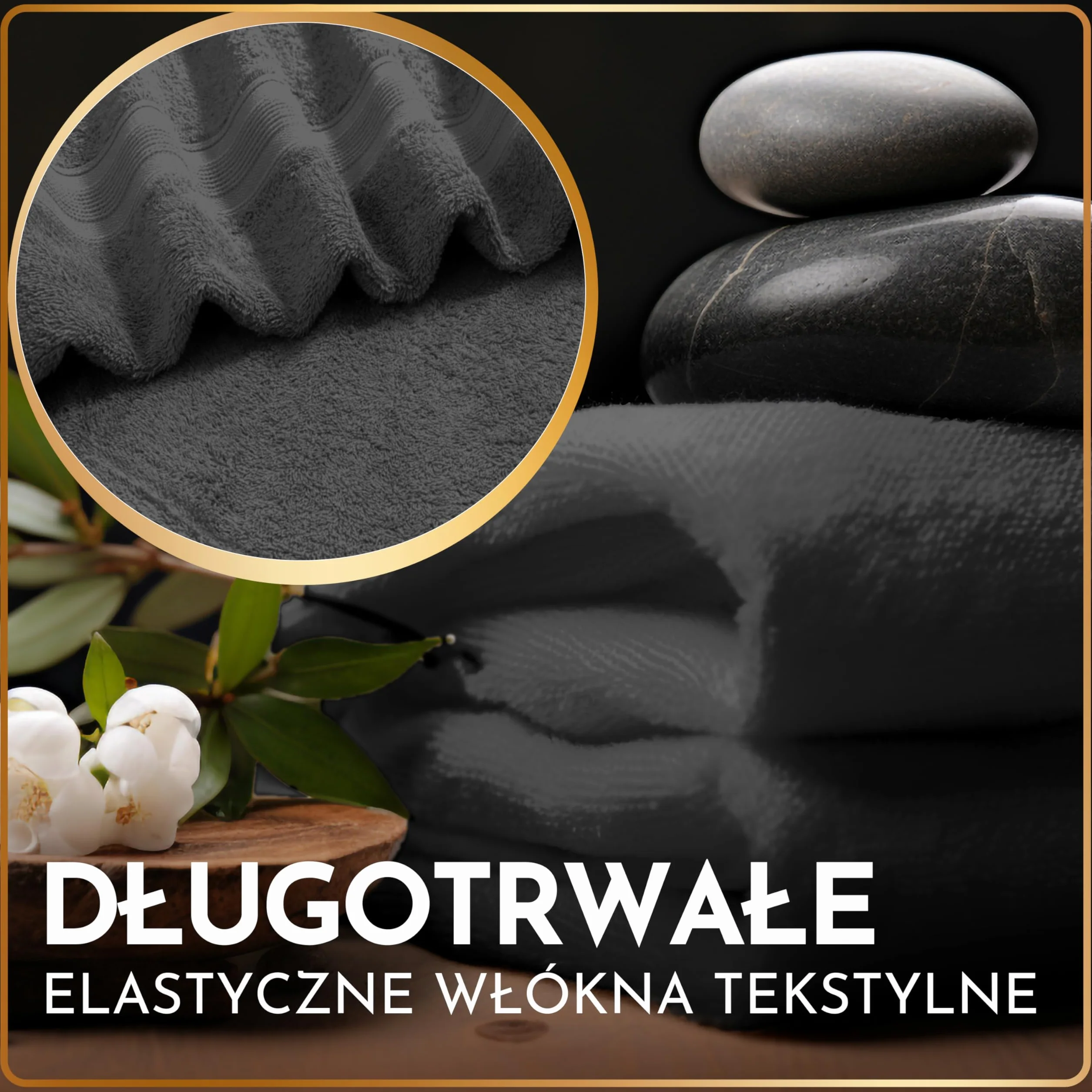 NatureMark Ręcznik do sauny 100% bawełna 80 x 200 cm antracyt szary