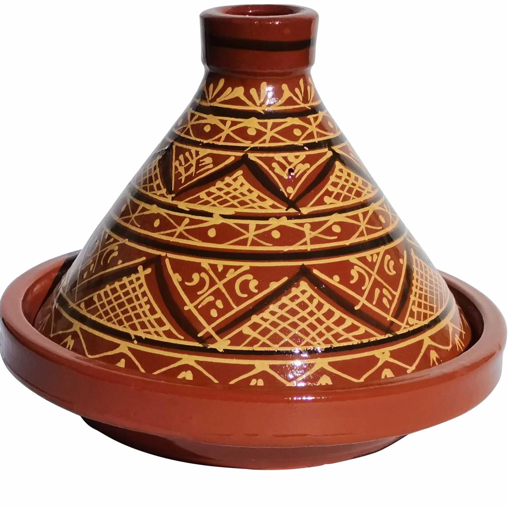 Casa Moro Marokański tadżin Agadir Ø 34 cm glazurowany | gotowanie dla maksymalnie 6 osób | jakość premium | gliniany garnek ogrodowy z Marrakeszu | MT7071
