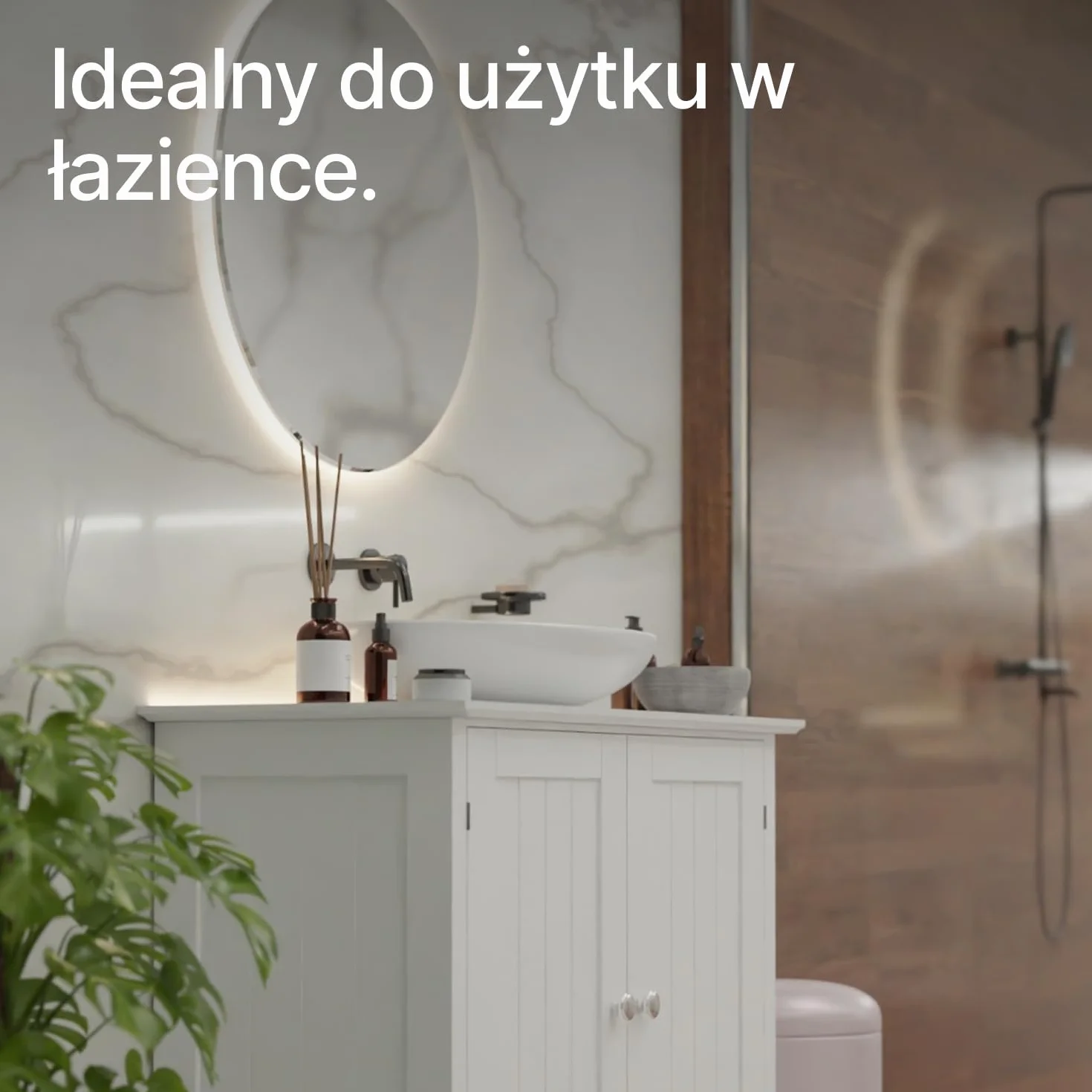 shelfmade szafka pod umywalkę w stylu rustykalnym – biała szafka łazienkowa (50 cm lub 60 cm szerokości) – szafka pod zlew z wycięciem na syfon – meble łazienkowe