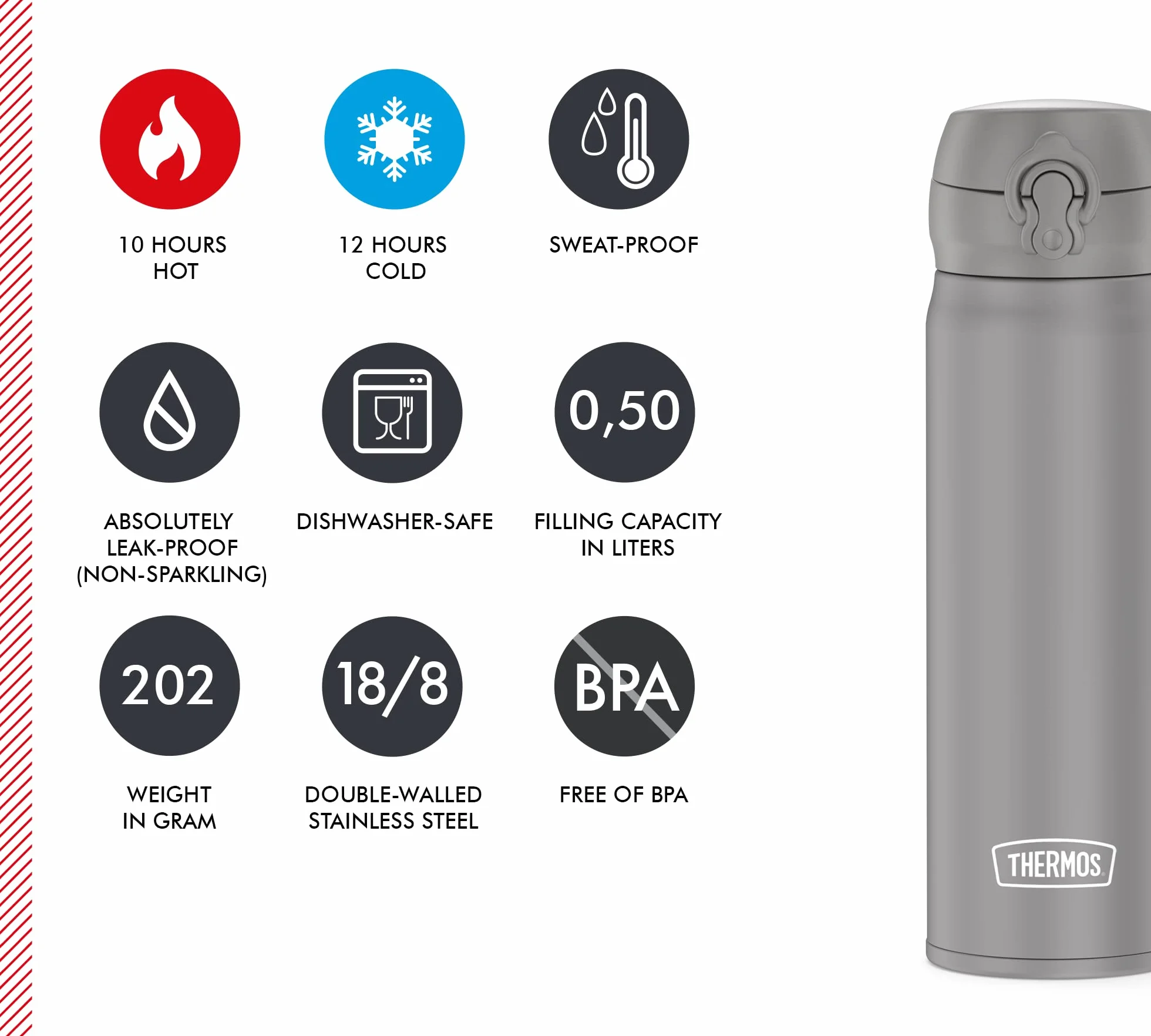 Thermos ULTRALIGHT BUTTLE moon rock mat 0,50 l