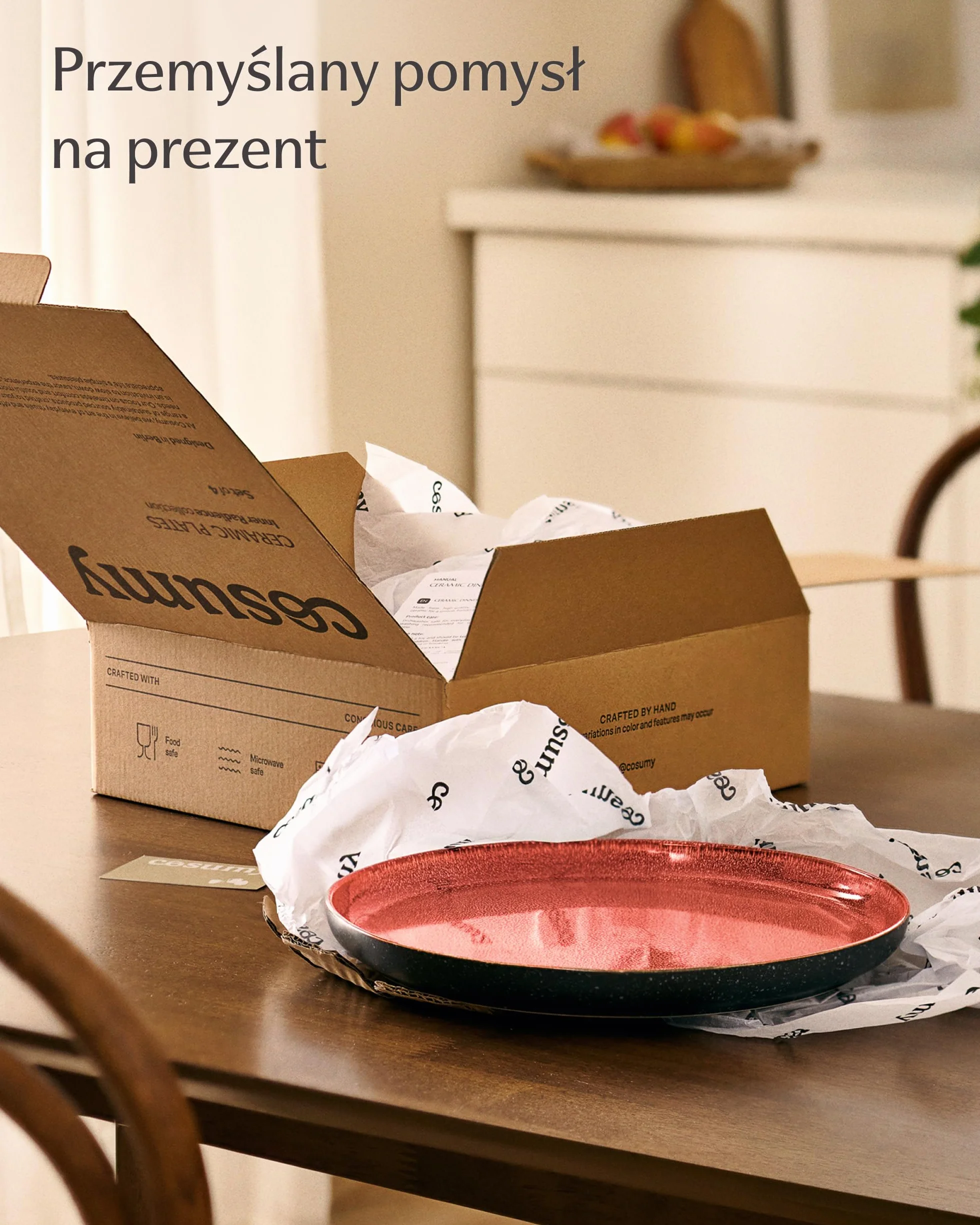 Zestaw 4 Talerzy Obiadowych z Kamionki Ø26,7 cm Ręcznie Wykonane Reaktywne Emaliowanie Żywe Kolory Odpowiednie do Kuchenki Mikrofalowej i Zmywarki