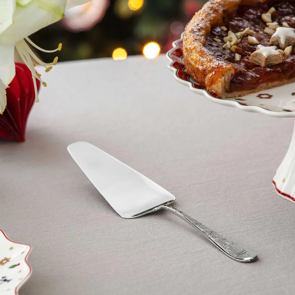 Villeroy & Boch - Toy's Delight łopatka do ciasta srebrna, można myć w zmywarce, platynowe sztućce świąteczne, sztućce do ciasta, motyw świąteczny, stal nierdzewna