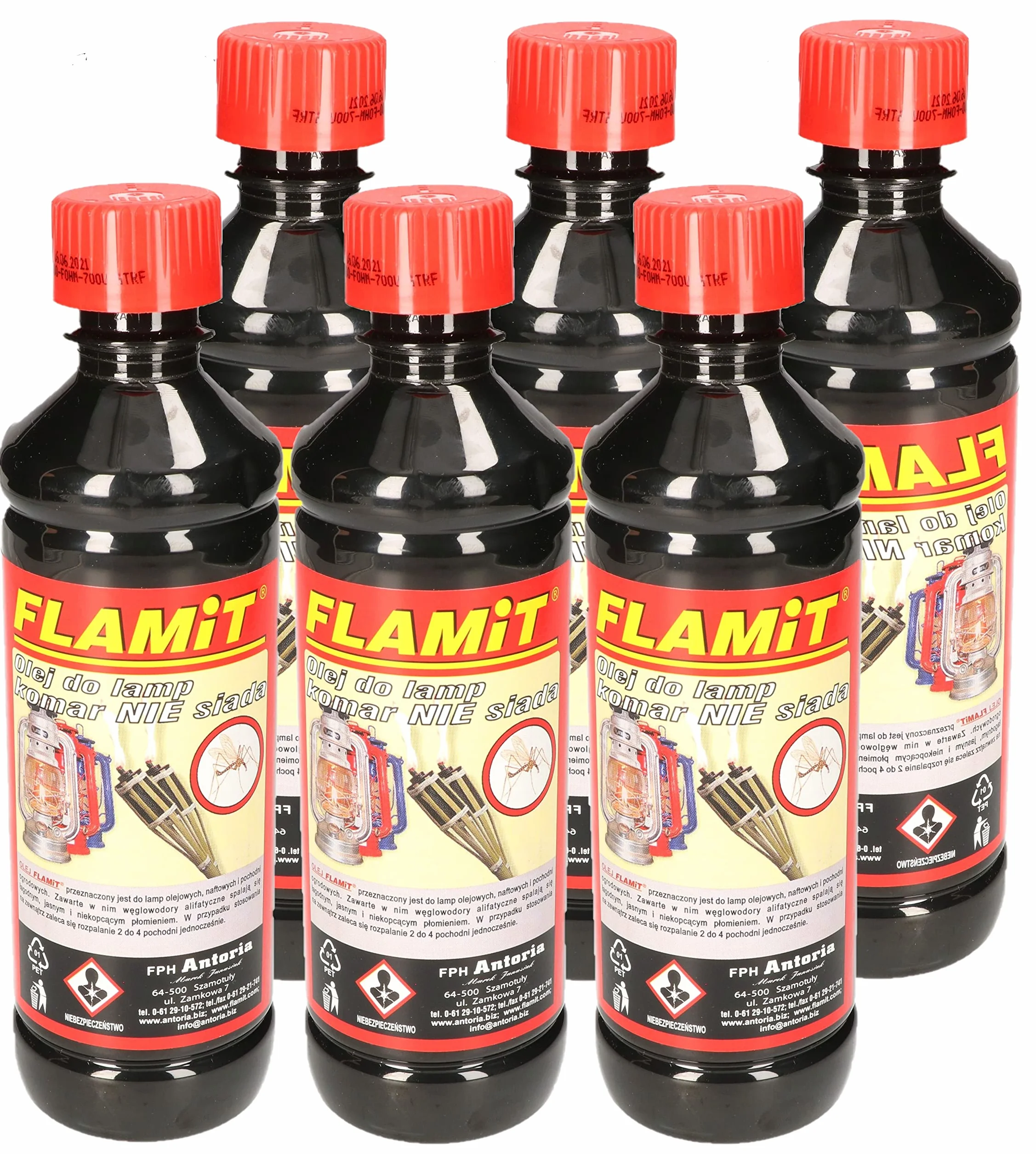 KOTARBAU Zestaw 6 naftowych lamp olejowych 500 ml oleju do pochodni ogrodowych