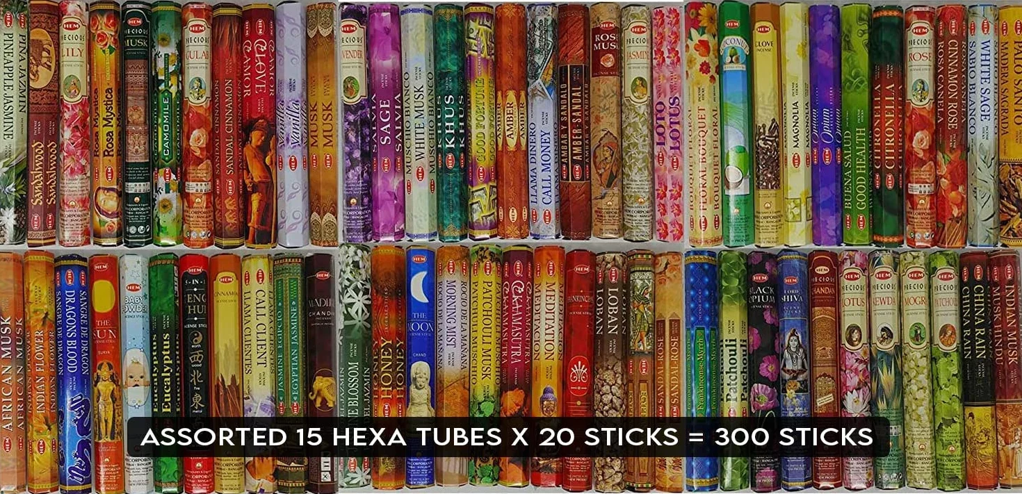 Hem Assorted Incesne (zestaw 15 pudełek, 300 patyczków)