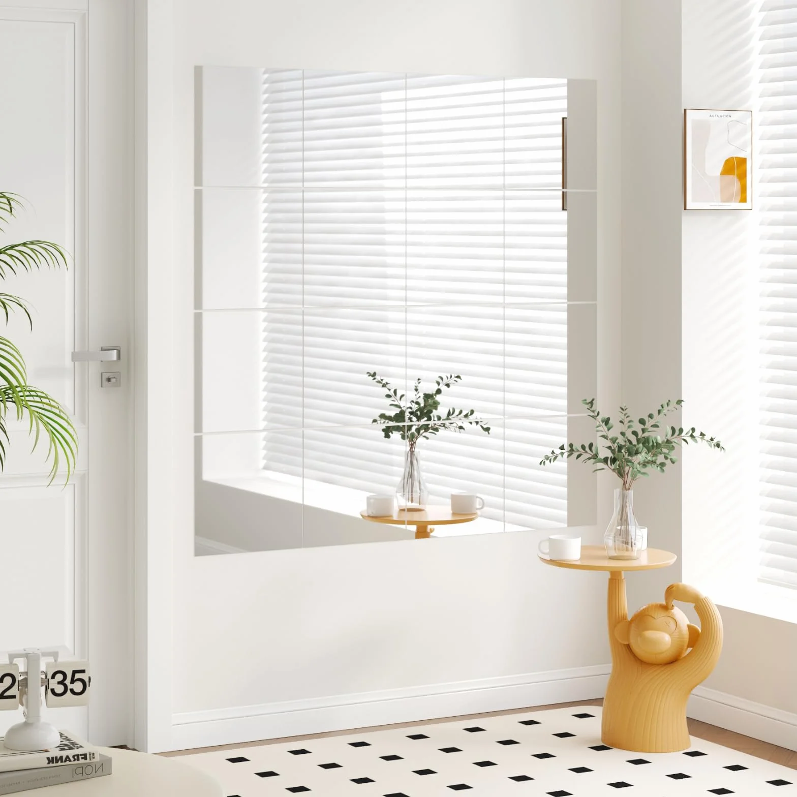 Lustro ścienne przeciwwybuchowe samoprzylepne 30x30 cm 16 sztuk