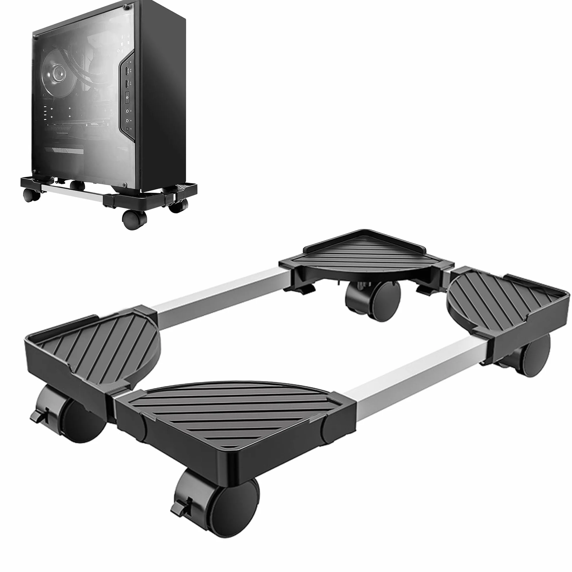 Mobilny aluminiowy stojak na procesor PC Tower z kółkami