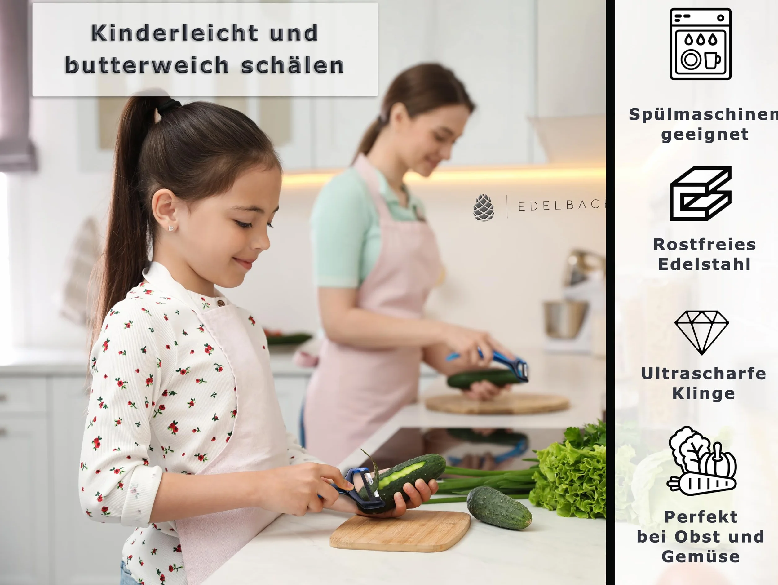 Edelbach Solingen zestaw 2 x obieraczka do warzyw i szparagów, niemiecka obieraczka, nóż kuchenny