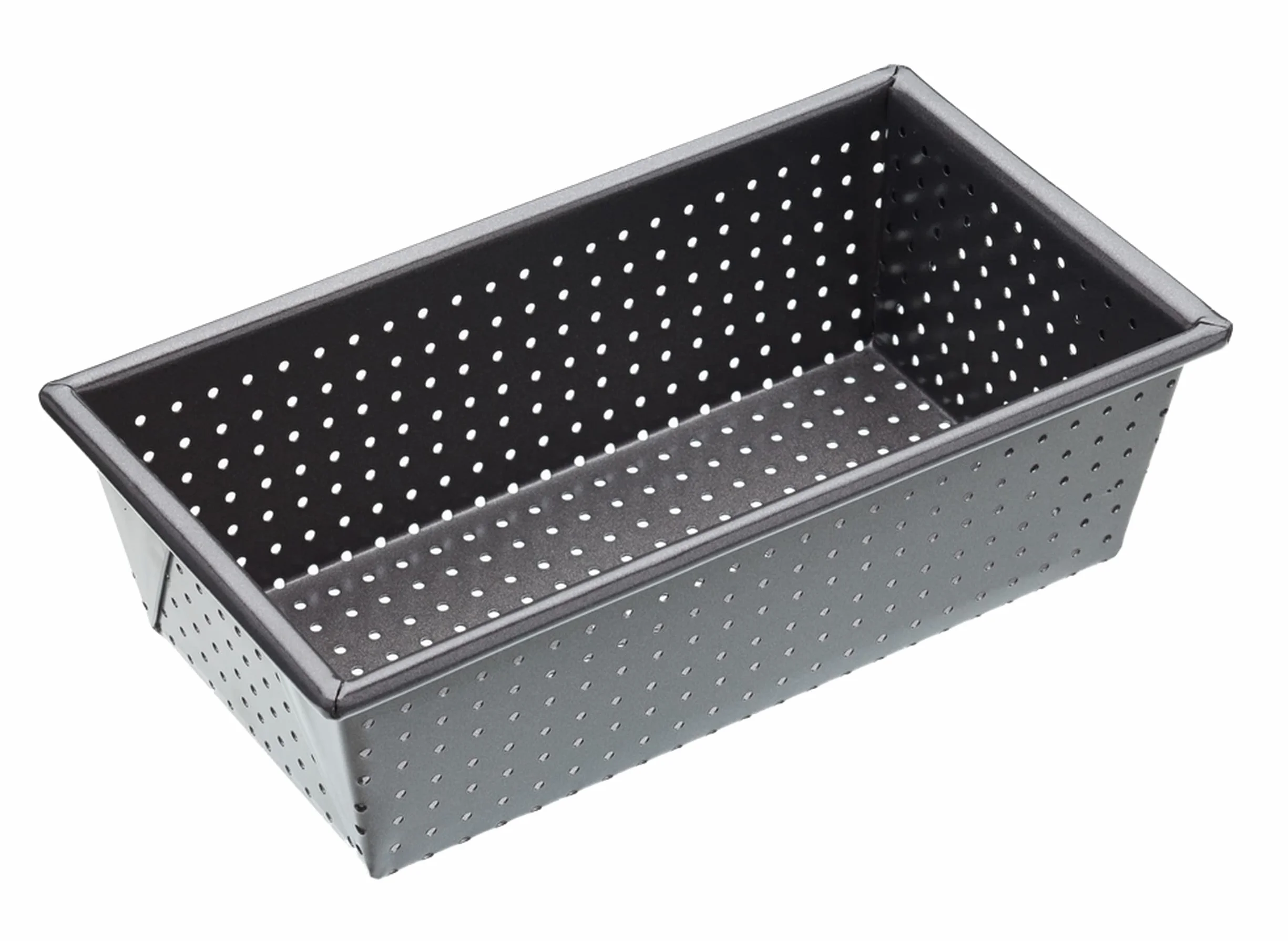 MasterClass Crusty Bake Perforowana forma do pieczenia chleba z powłoką nieprzywierającą bez PTFE, PFOA i BPA, wytrzymała stal węglowa 1 mm, 2 funty, 21 cm x 11 cm x 7 cm, szara
