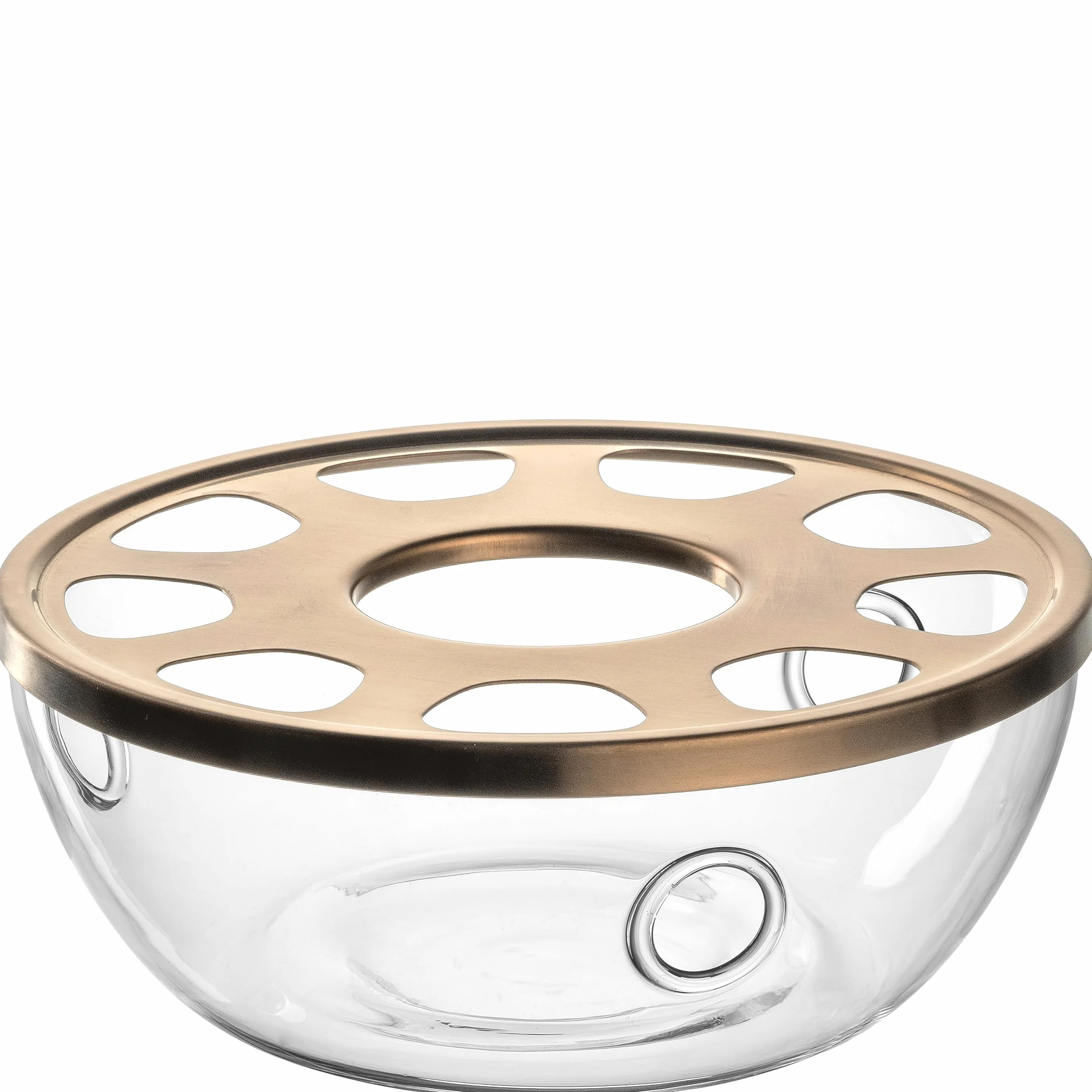 Leonardo Tè per Te podgrzewacz do podgrzewaczy - ze szkła borokrzemowego z pokrywą z metalu - ręczne wykonanie - wysokość 6,5 cm, Ø 15 cm - można myć w zmywarce - 1 podgrzewacz do herbaty