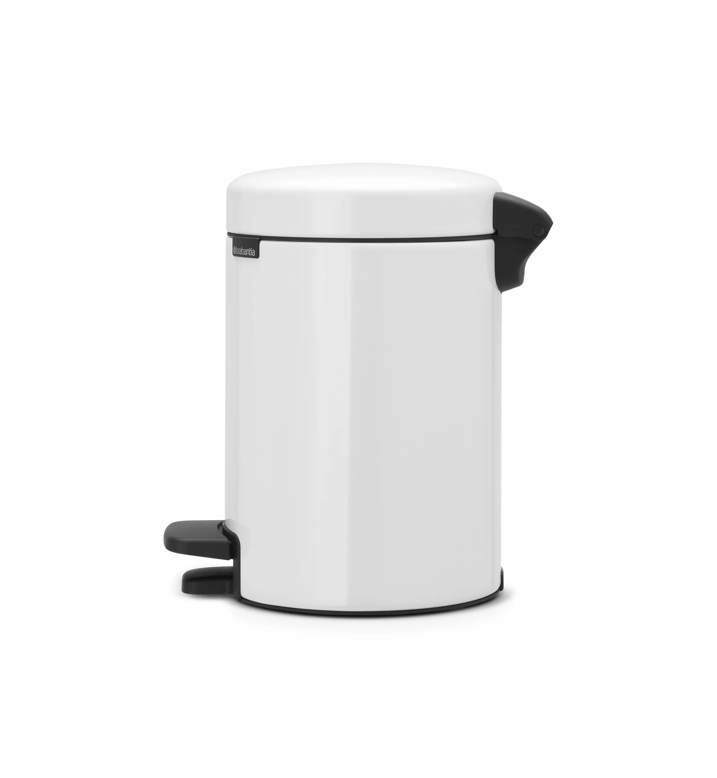 Brabantia - NewIcon Kosz na Pedały 3L - Kosz na Śmieci do Łazienki lub Toalety - Łagodnie Zamykana Pokrywa - Lekka Obsługa Pedałem - Wyjmowane Wewnętrzne Wiaderko - Biały - 17 x 24 x 26 cm