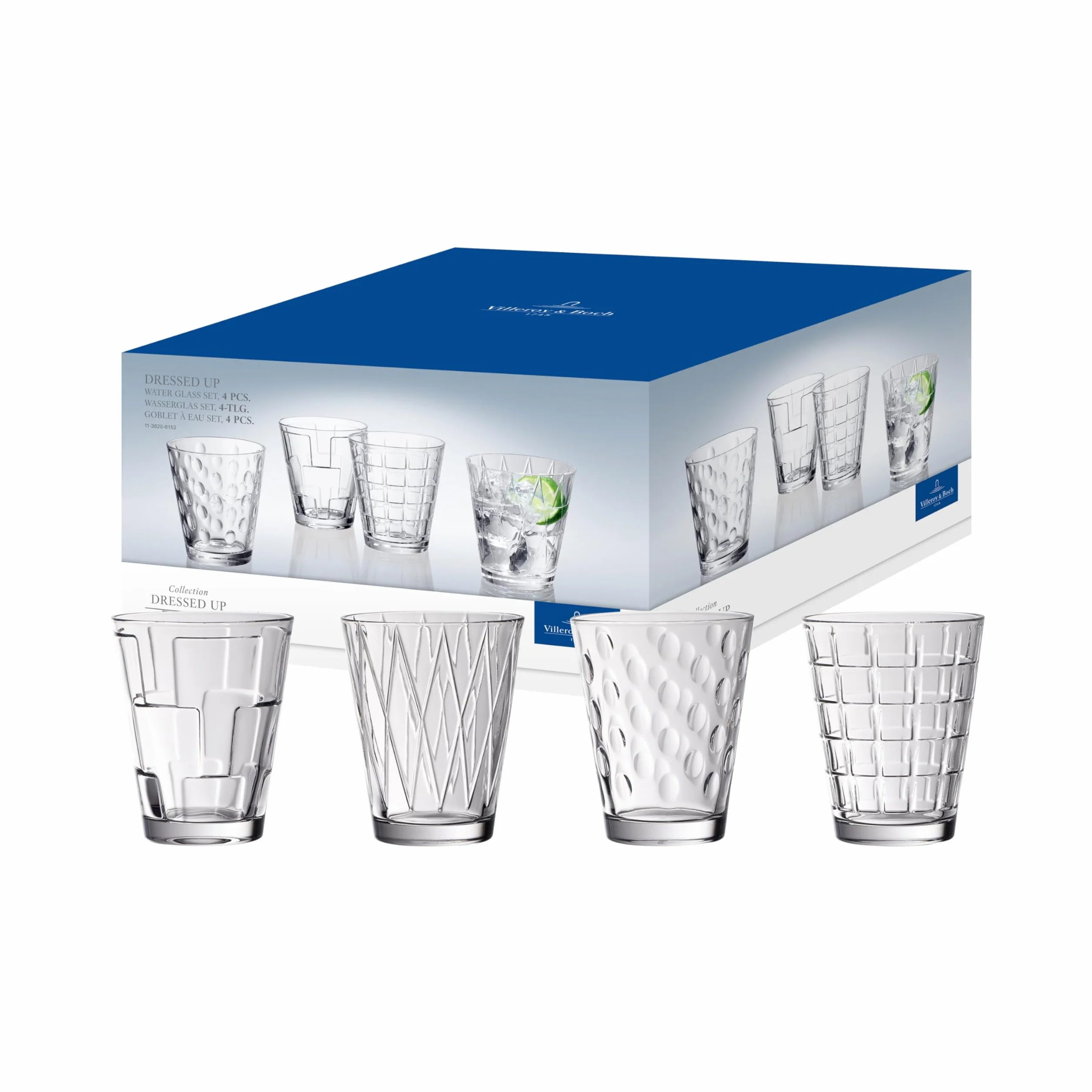 Villeroy & Boch – Dressed Up zestaw szklanek do wody, 4-cz., 310 ml, szkło kryształowe, można myć w zmywarce