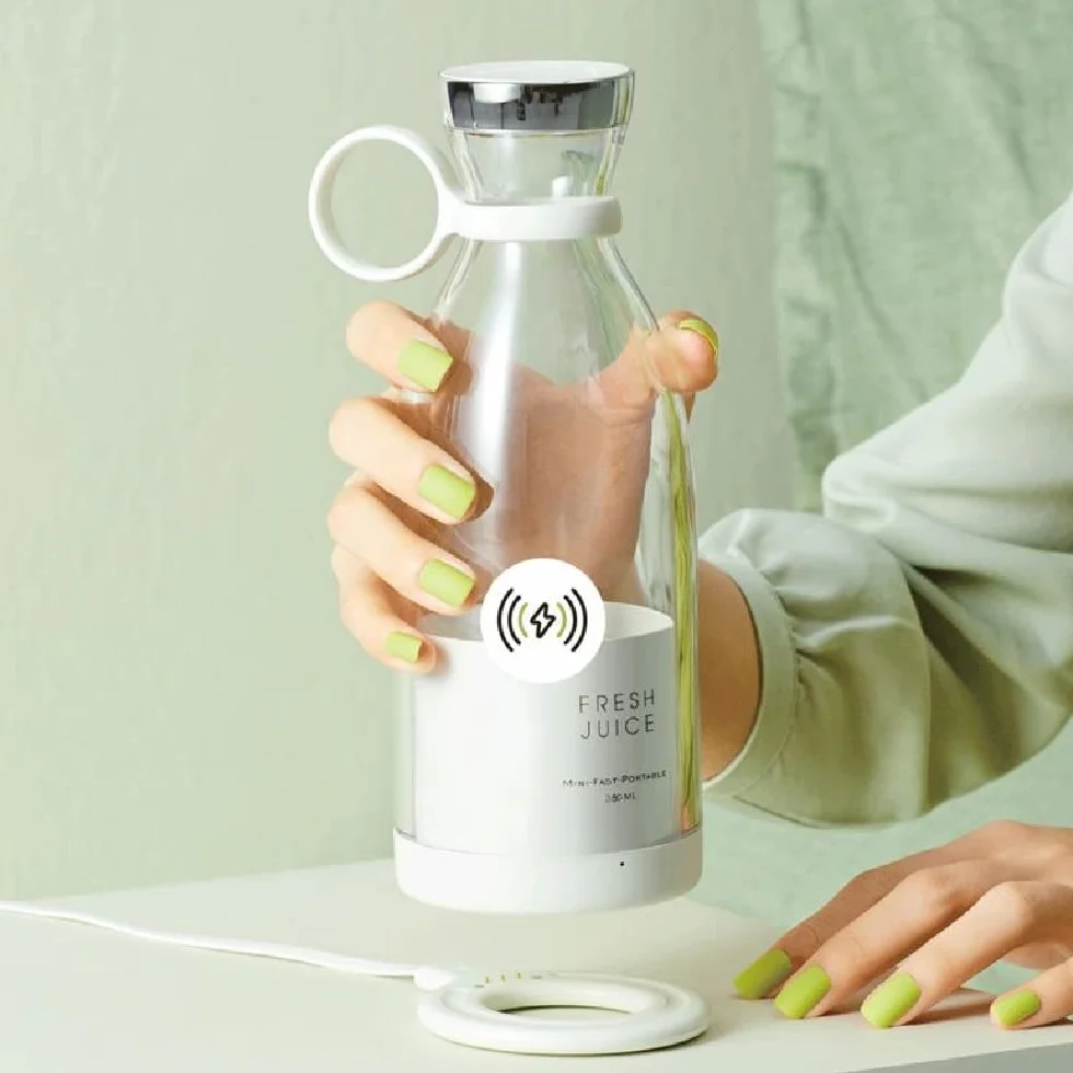Mikser Portatil Blender Smoothie Mikser Koktajle Osobisty Akumulator USB Przenośny Blender, Mikser Owoce Bezprzewodowy Sport Camping Fitness (Biały)