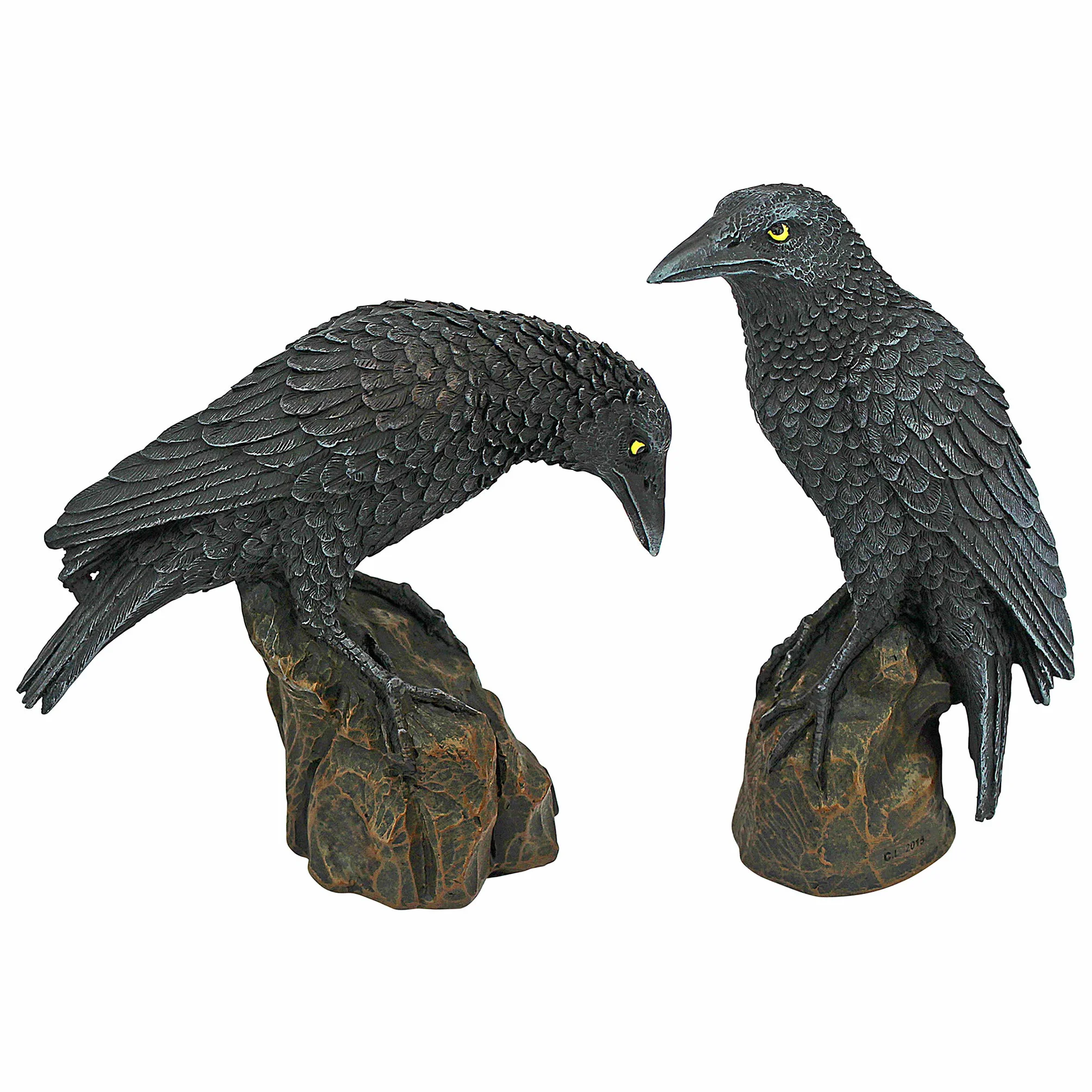 Design Toscano CL6170 Mystic Night Raven gotyckie statuetki 15 cm zestaw żywica poliestrowa