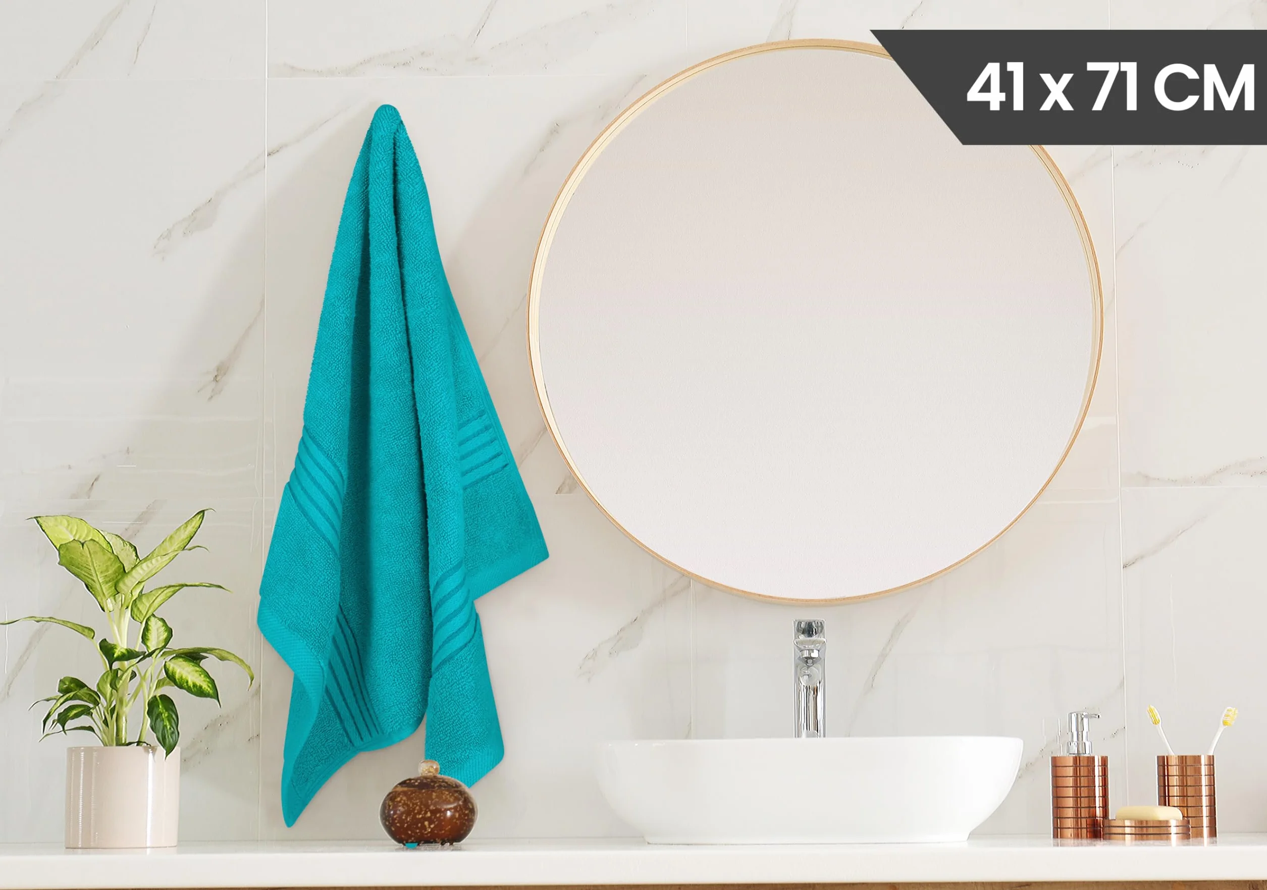 Utopia Towels - ręczniki do rąk - 100% bawełny Ring Spun, bardzo miękkie i wyjątkowo chłonne bardzo duże, grube 41 x 71 cm ręczniki hotelowe, dla gości i spa opakowanie 6 szt. (turkus)